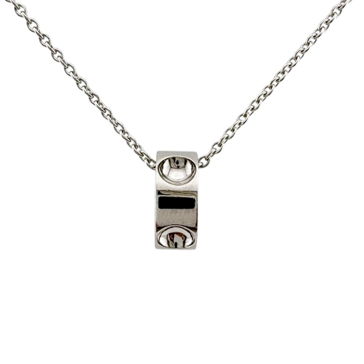 Louis Vuitton Pendant Empreinte Necklace, 18K White Gold, Women's, LOUIS VUITTON — Like New