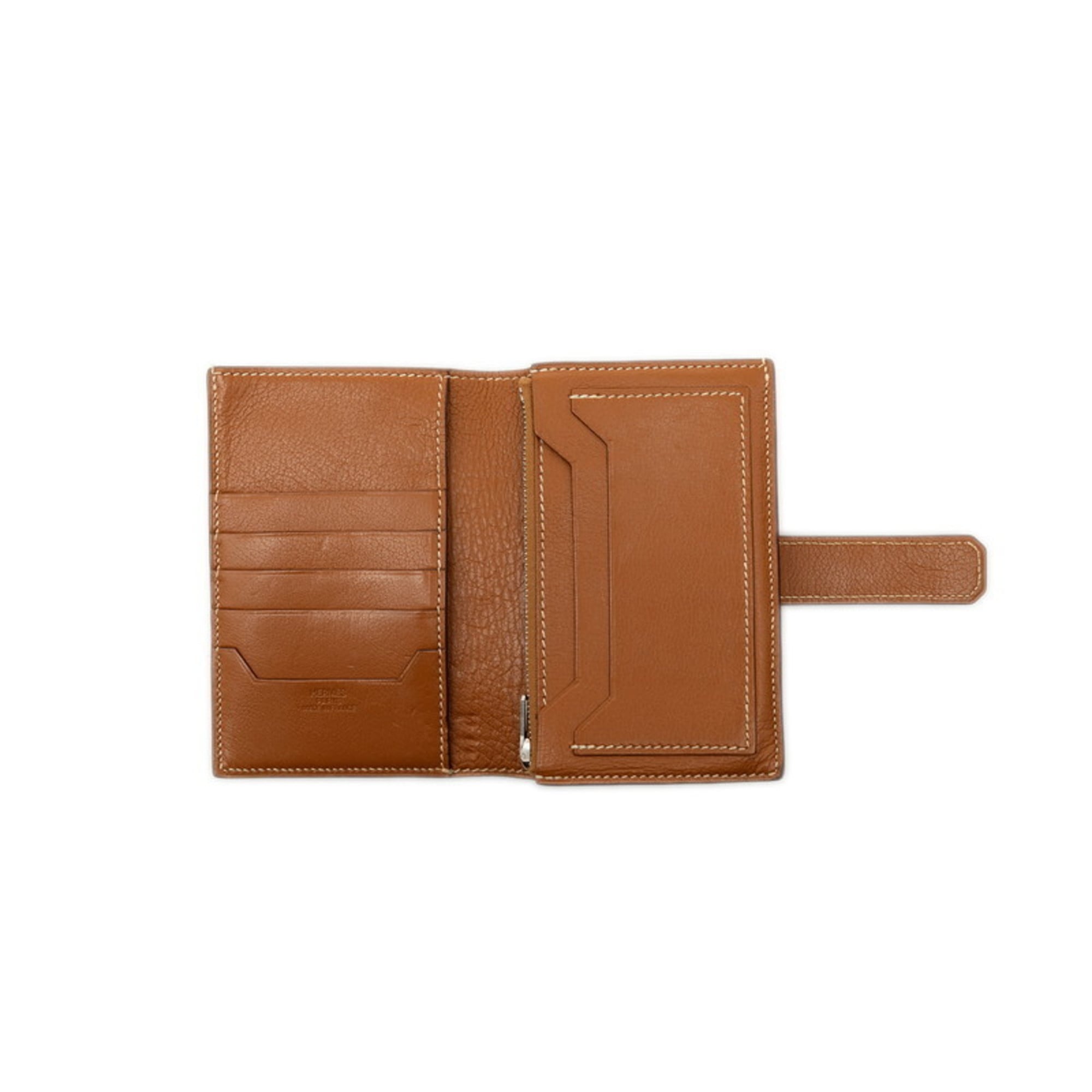 Hermès Jura Bifold Wallet Brown Chevre Women's HERMES