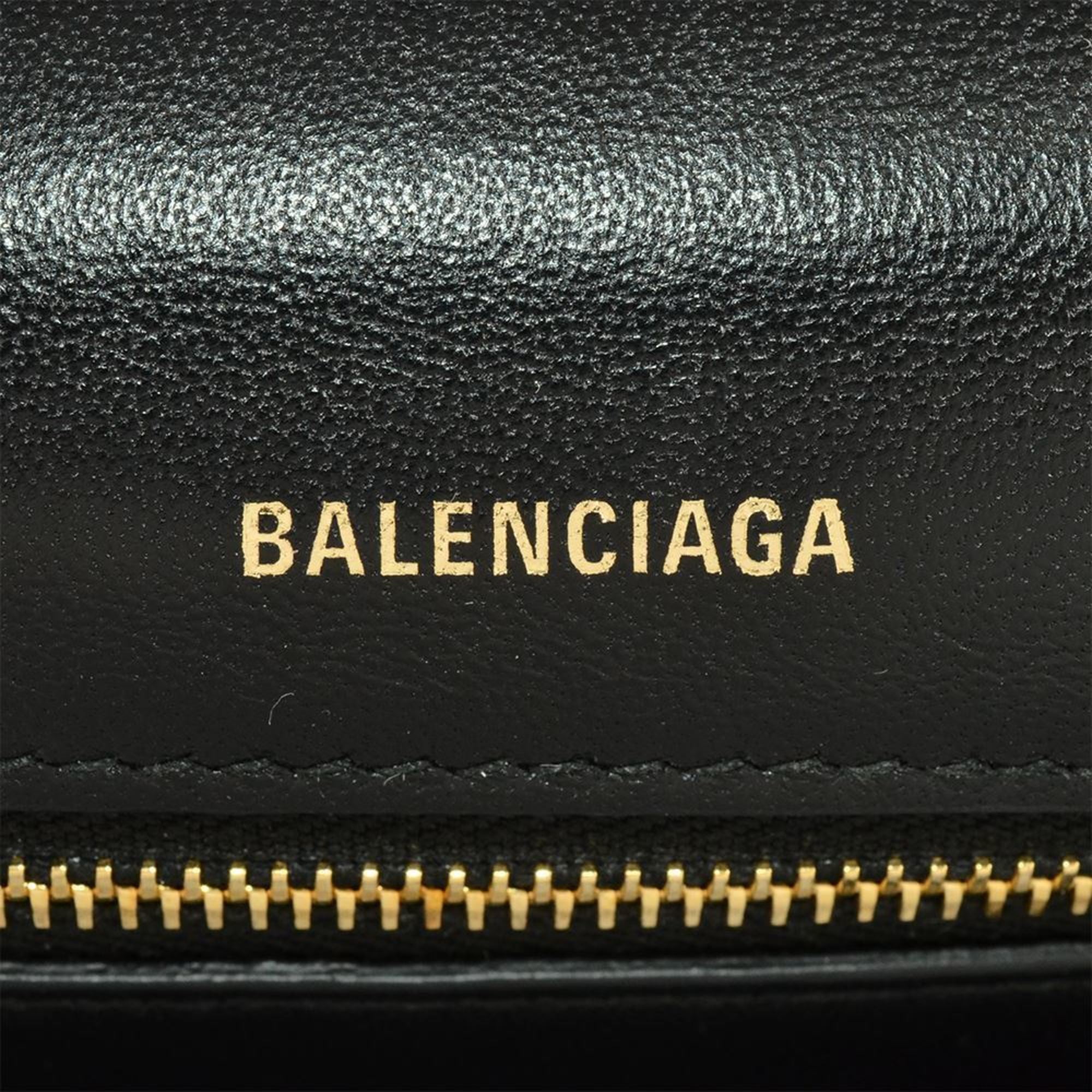 BALENCIAGA Ville Day Shoulder Bag Leather 542207 Black — Like New
