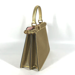 Fendi 8BN321 Versace VERSACE collaboration 2WAY Shoulder Bag Hand Bag Gold pink — Like New