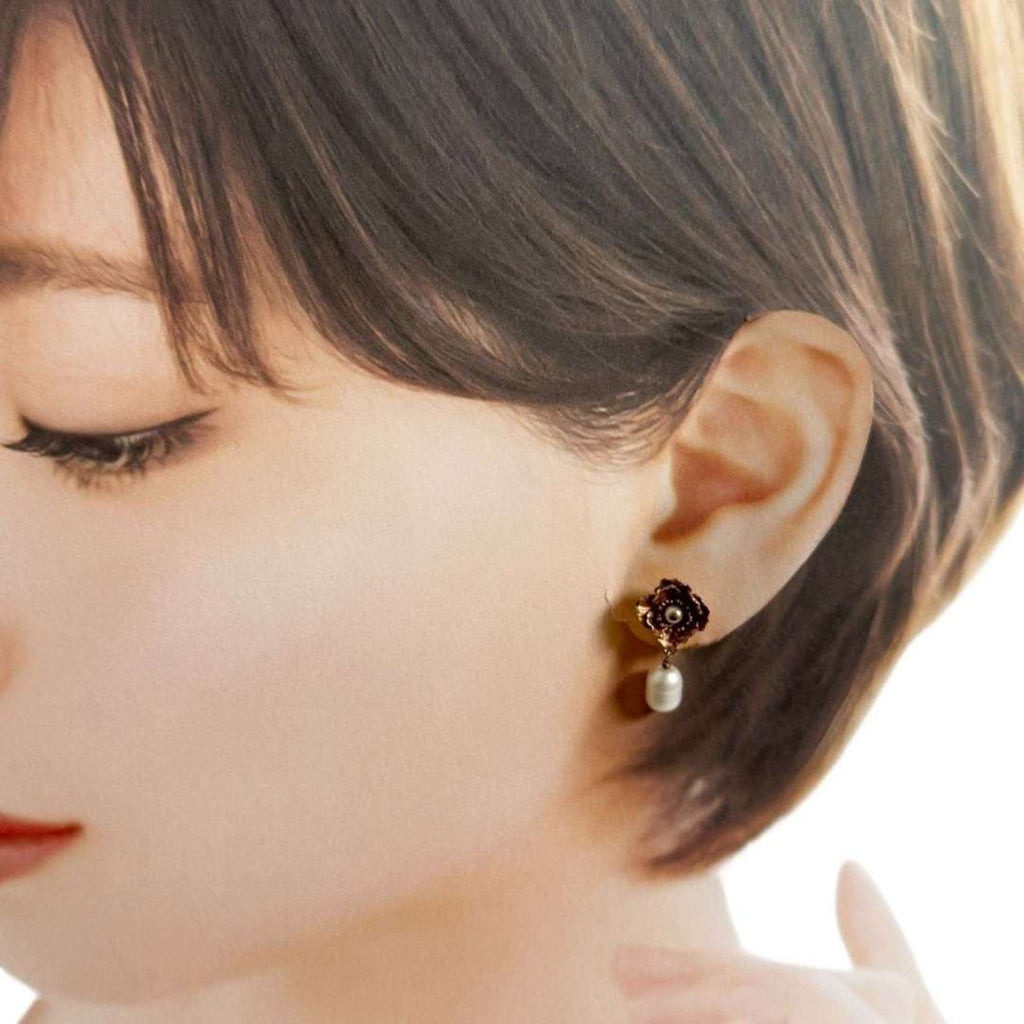 Christian Dior Dior Women's D Millefiori Earrings with Asymmetrical Flowers