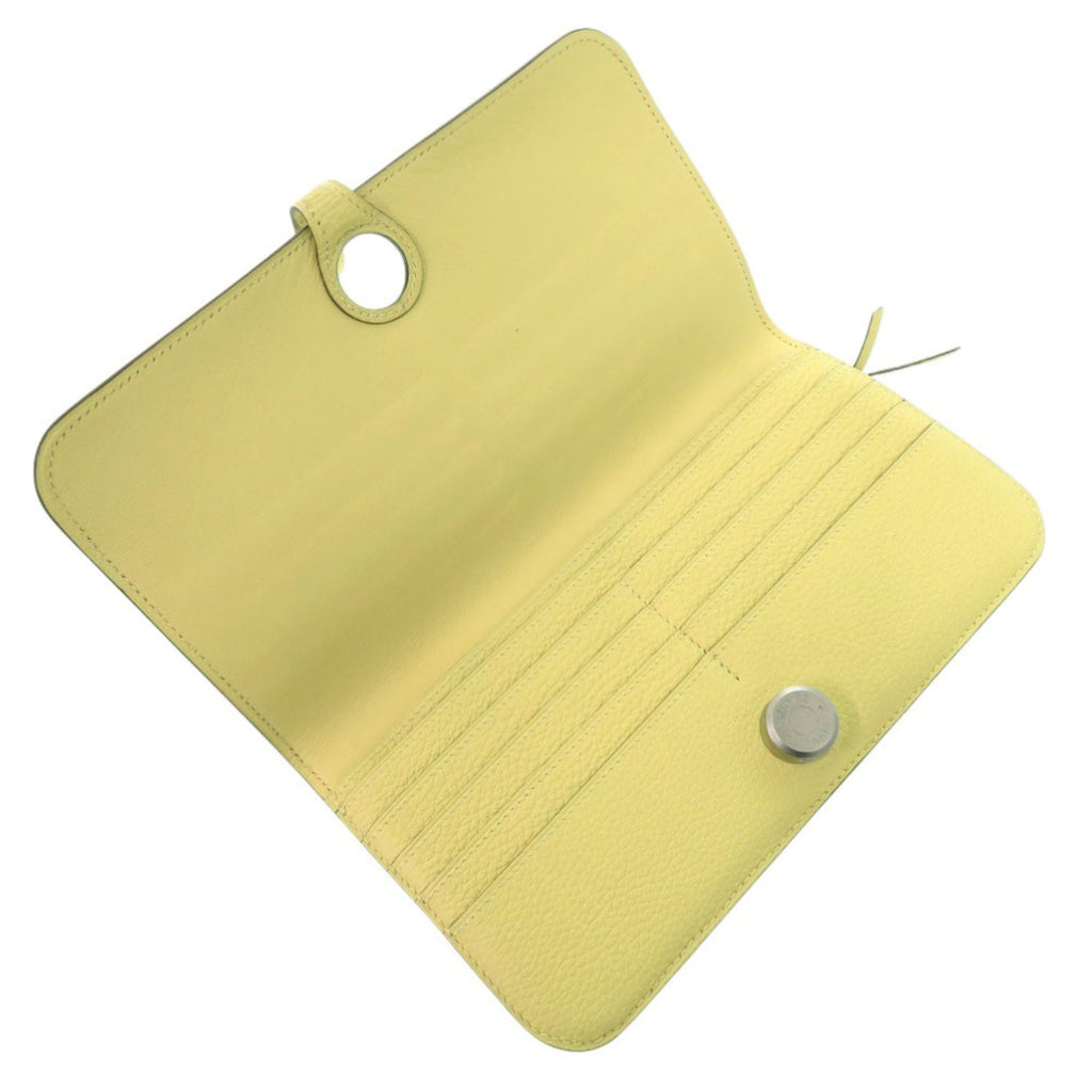 Hermes Excellent condition Hermès Dogon Long Wallet, Togo Jaune Poussin, T stamp, 1041