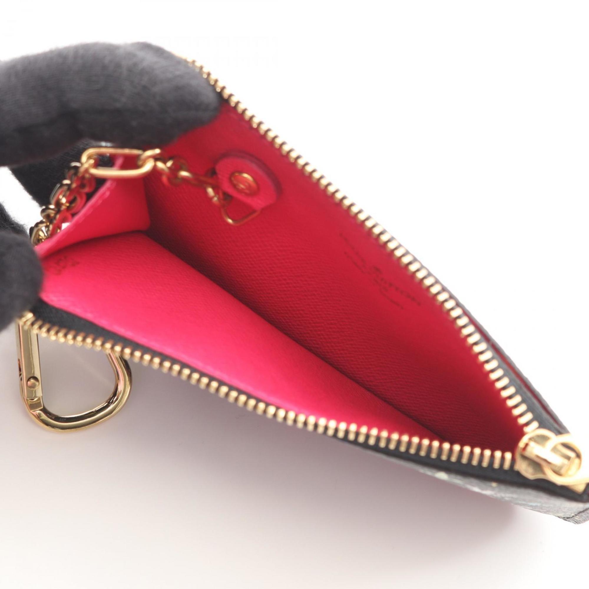 Louis Vuitton Pochette Cle Wallet with Coin Purse, Canvas Monogram Multicolore, Women's, Black, M93735