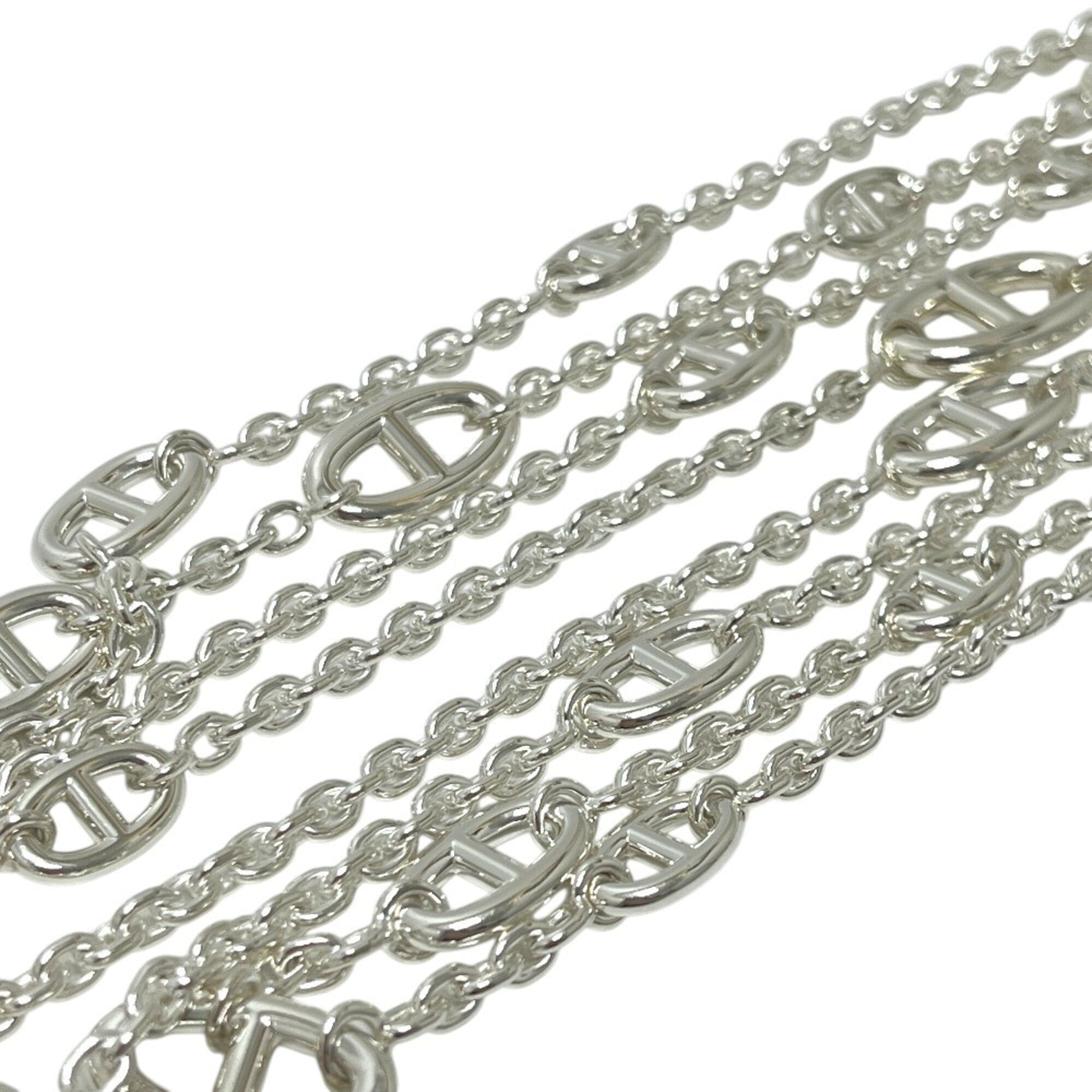 HERMES Chaine d'Ancre Farandole 160 Long Necklace, SV925, Silver, Men's/Women's — New