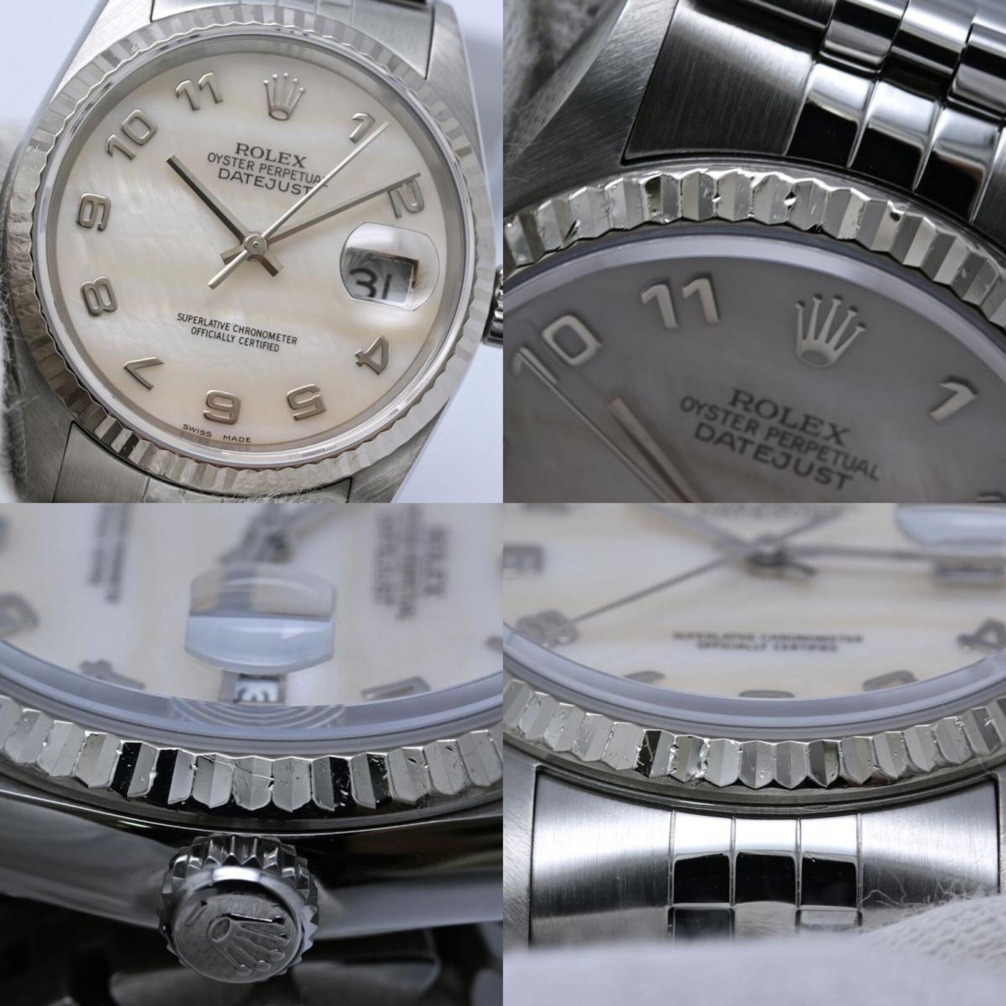 ROLEX Datejust Shell Arabic 16234NA Men's Watch SSx18KWG 40457 — Good