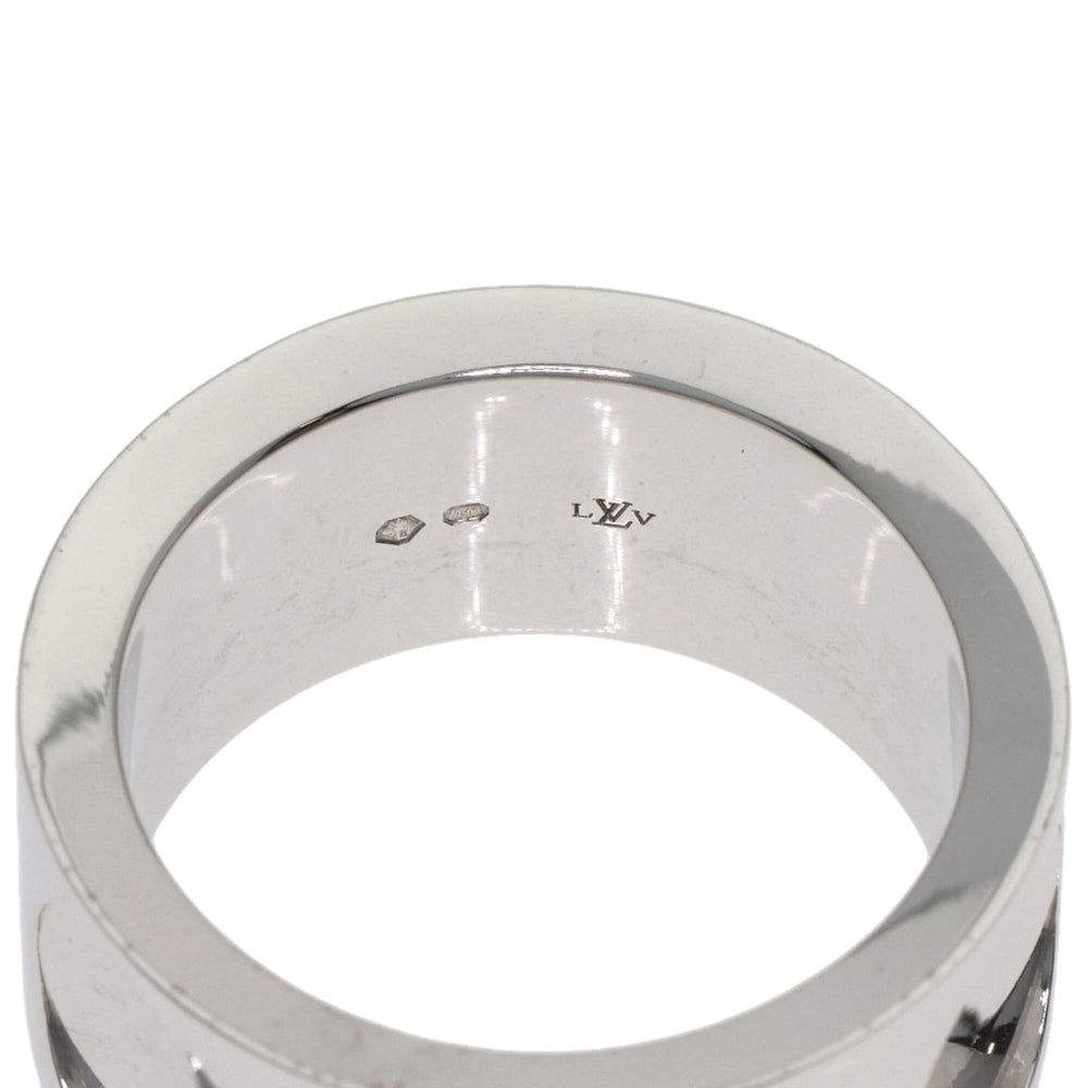 Louis Vuitton Grand Bague Empreinte Diamond Ring #53, 18K White Gold, Women's — Like New