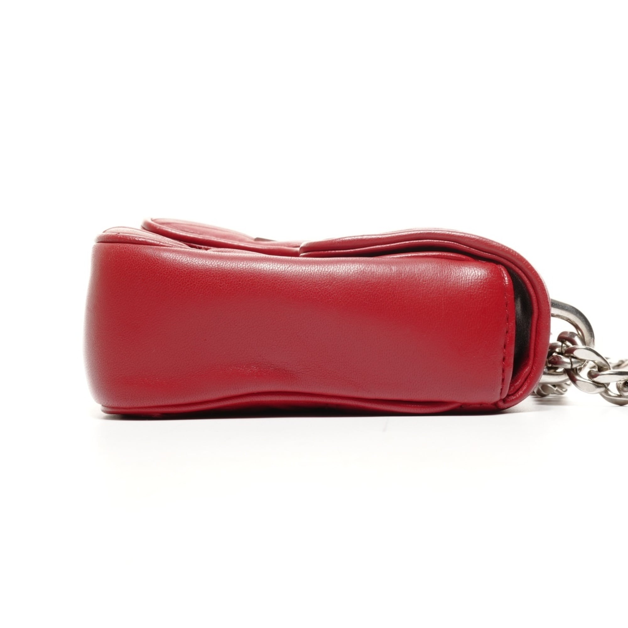 Prada Chain Nappa Gaufre Shoulder Bag in Red