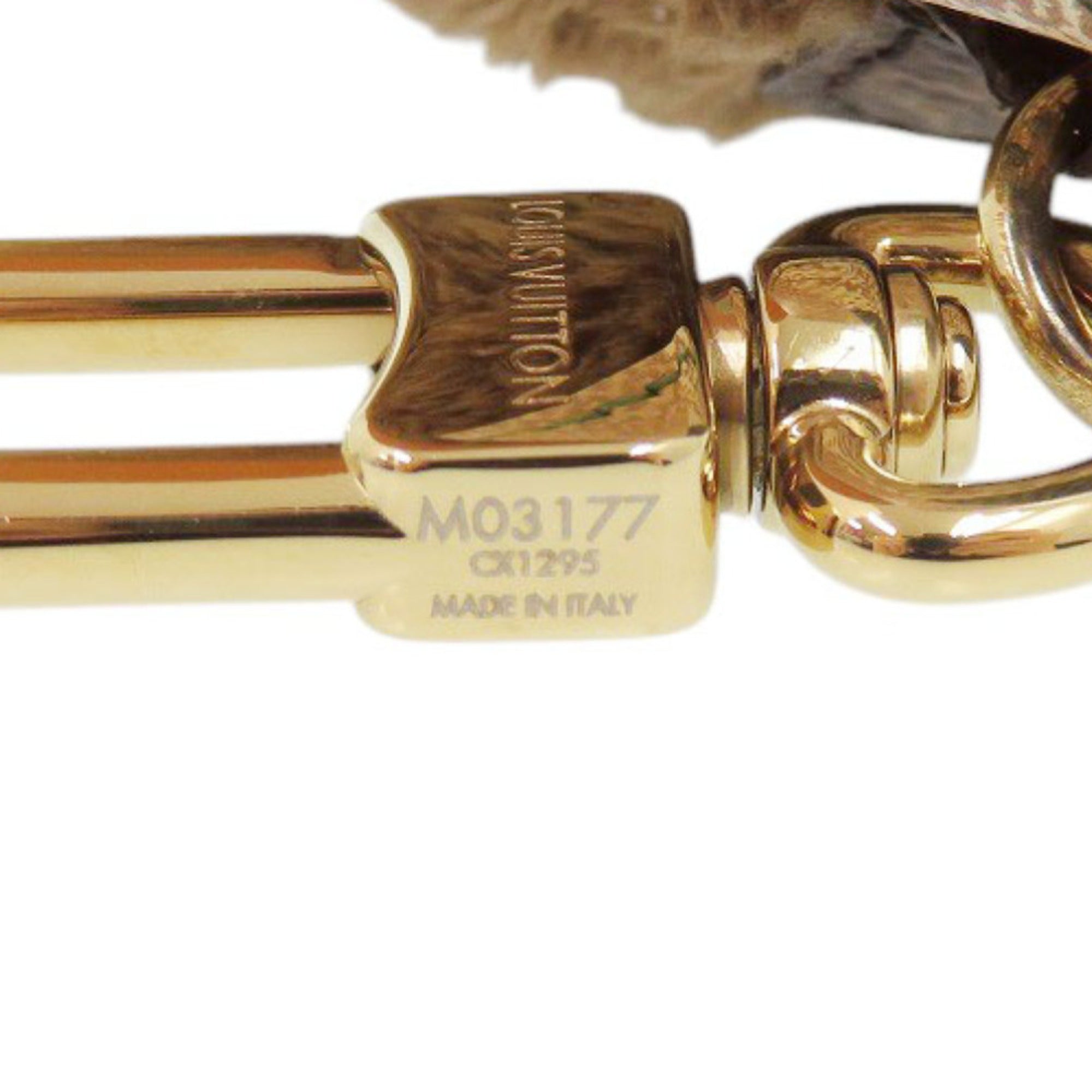 Louis Vuitton Bear Baseball M03177 Faux Fur Brown Keychain Accessory Bag Charm LV 0469 LOUIS VUITTON — Like New