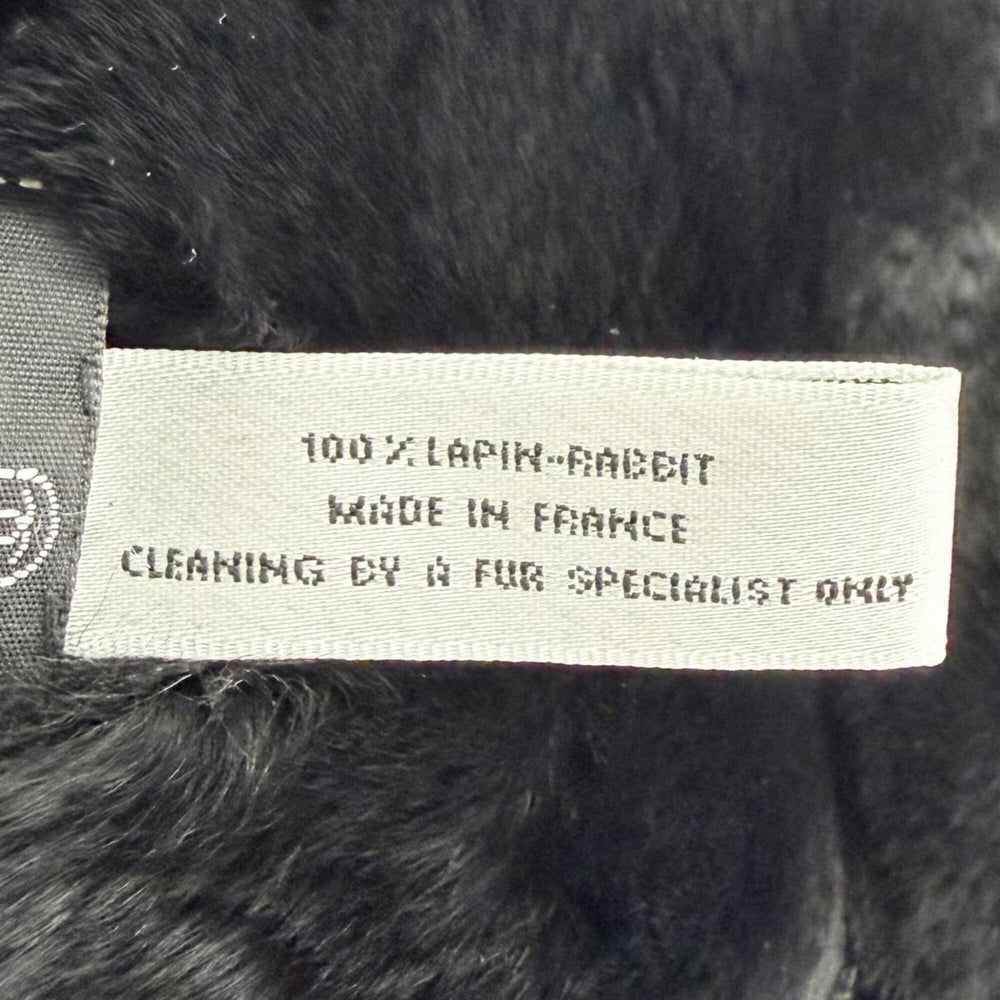 CHANEL Coco Mark Lapin Fur Wristband Bangle Bracelet, Black & White, Made in France, Women's, Comes with Box, Highly Recommended! — Like New