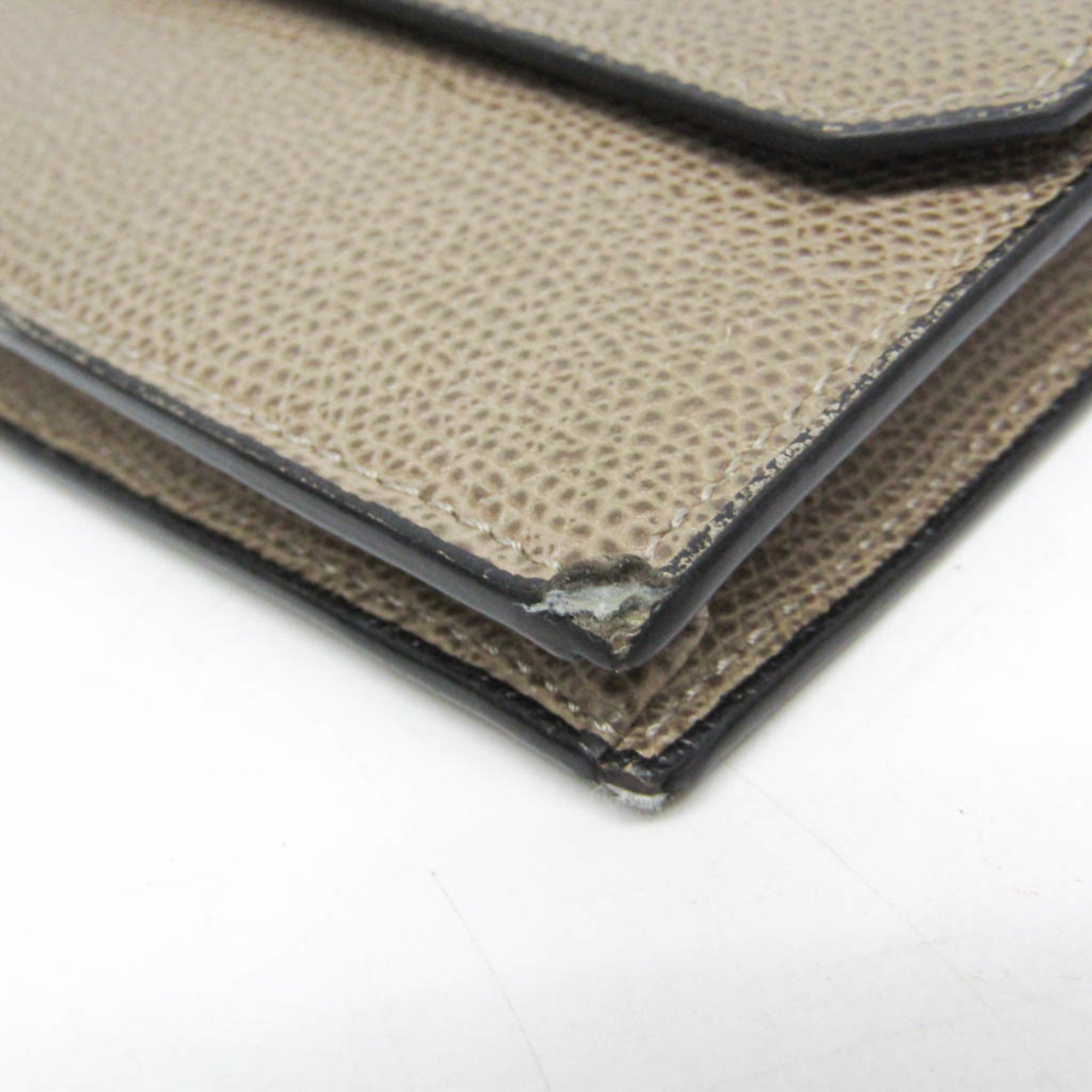 Valextra Detachable Card Case Men,Women Leather Long Wallet (bi-fold) Beige