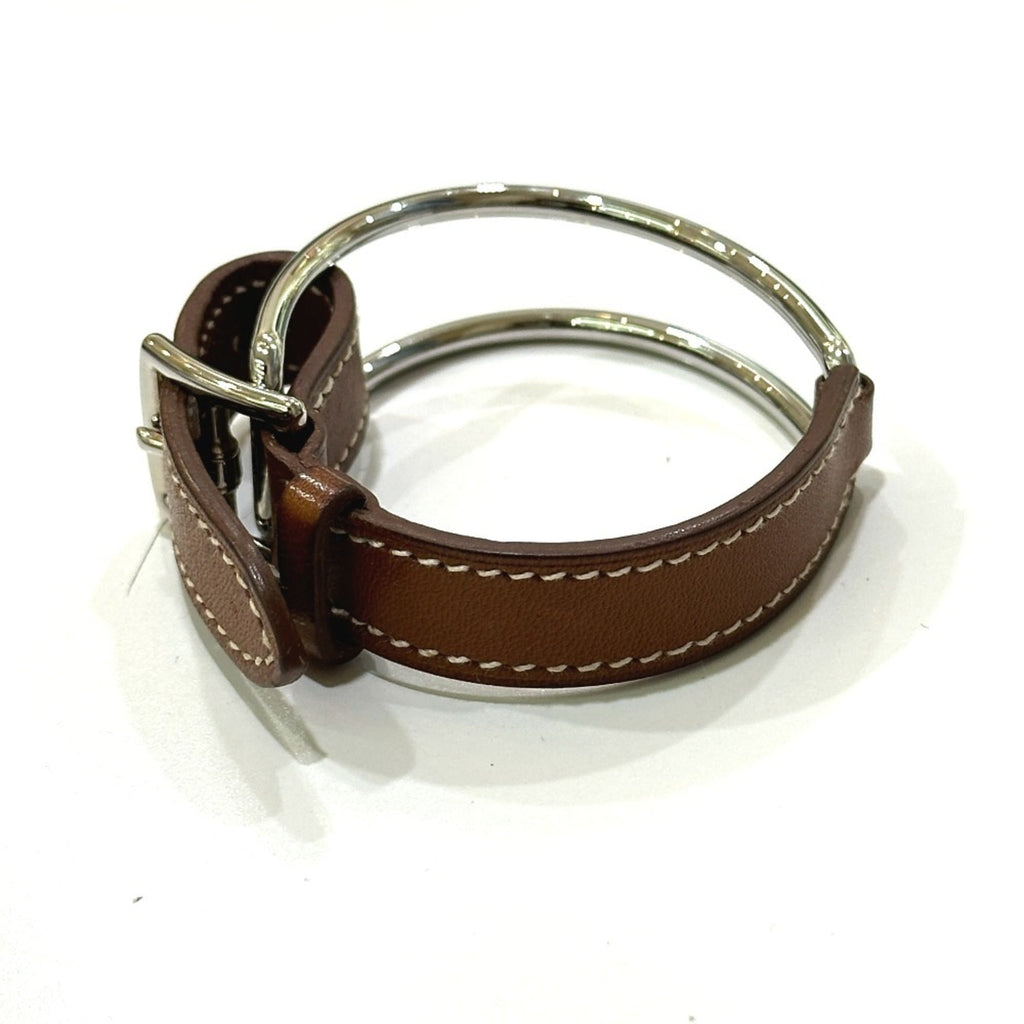 HERMES Hermes belt, metal and leather, brown, for women