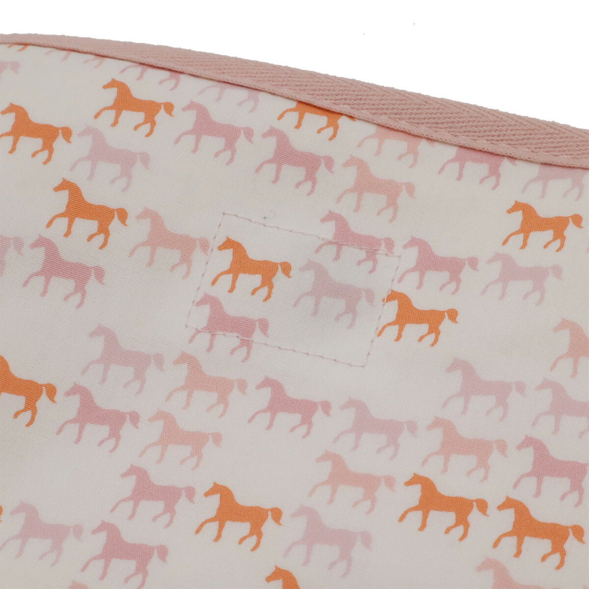HERMES Caval Color Backpack Rucksack for Kids - Horse Stripe Cotton Pink & White — Like New