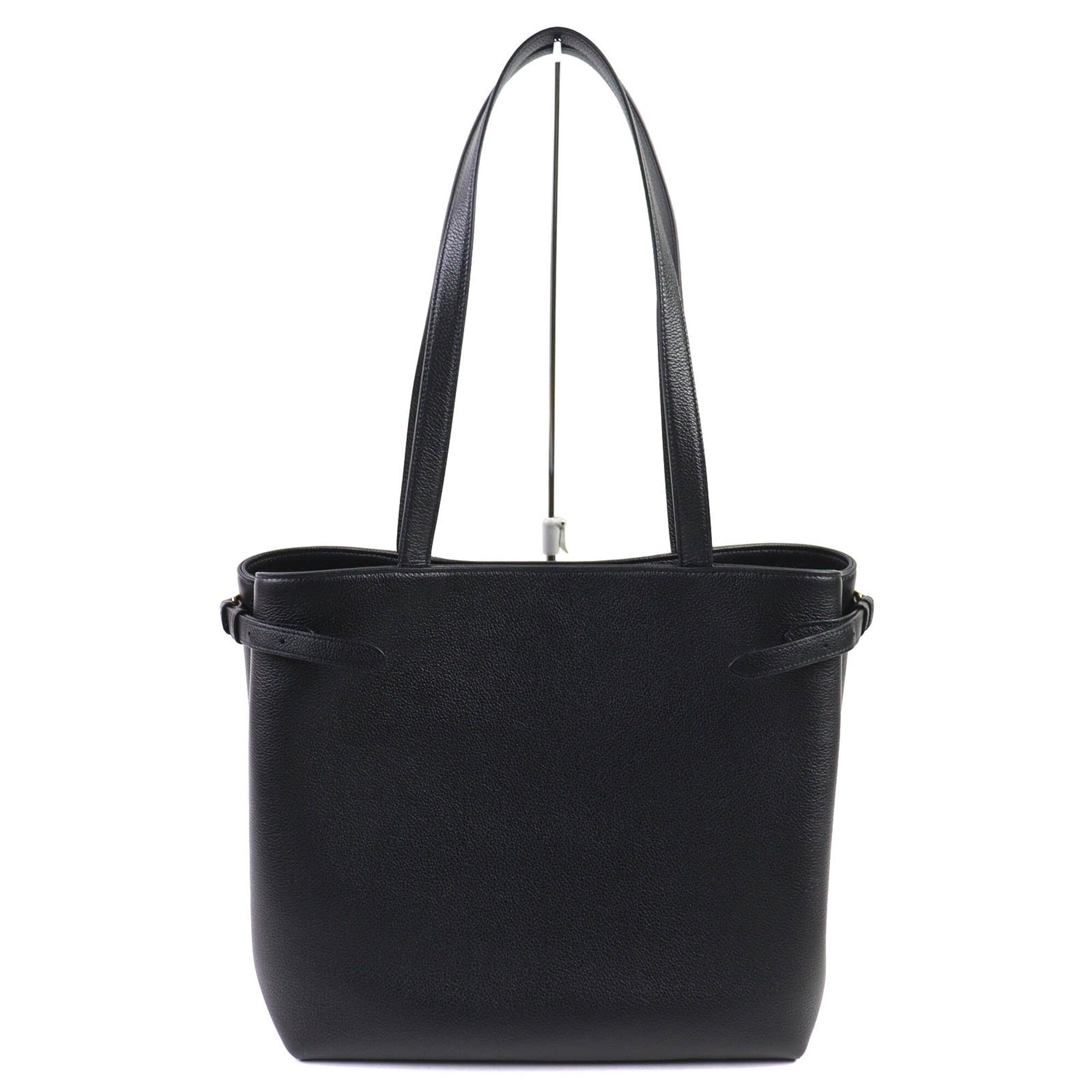 CELINE 11685 Cabas Anais Triomphe Medium Leather Tote Bag (Can be carried on the shoulder) Black, Made in Italy, Women's — Like New