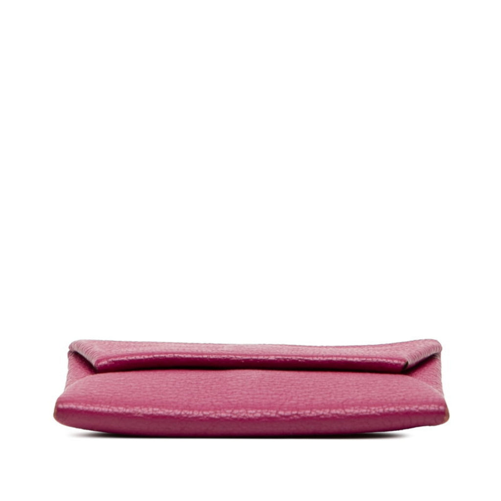 Hermès Bastia Wallet/Coin Purse Rose Purple Chevre Women's HERMES