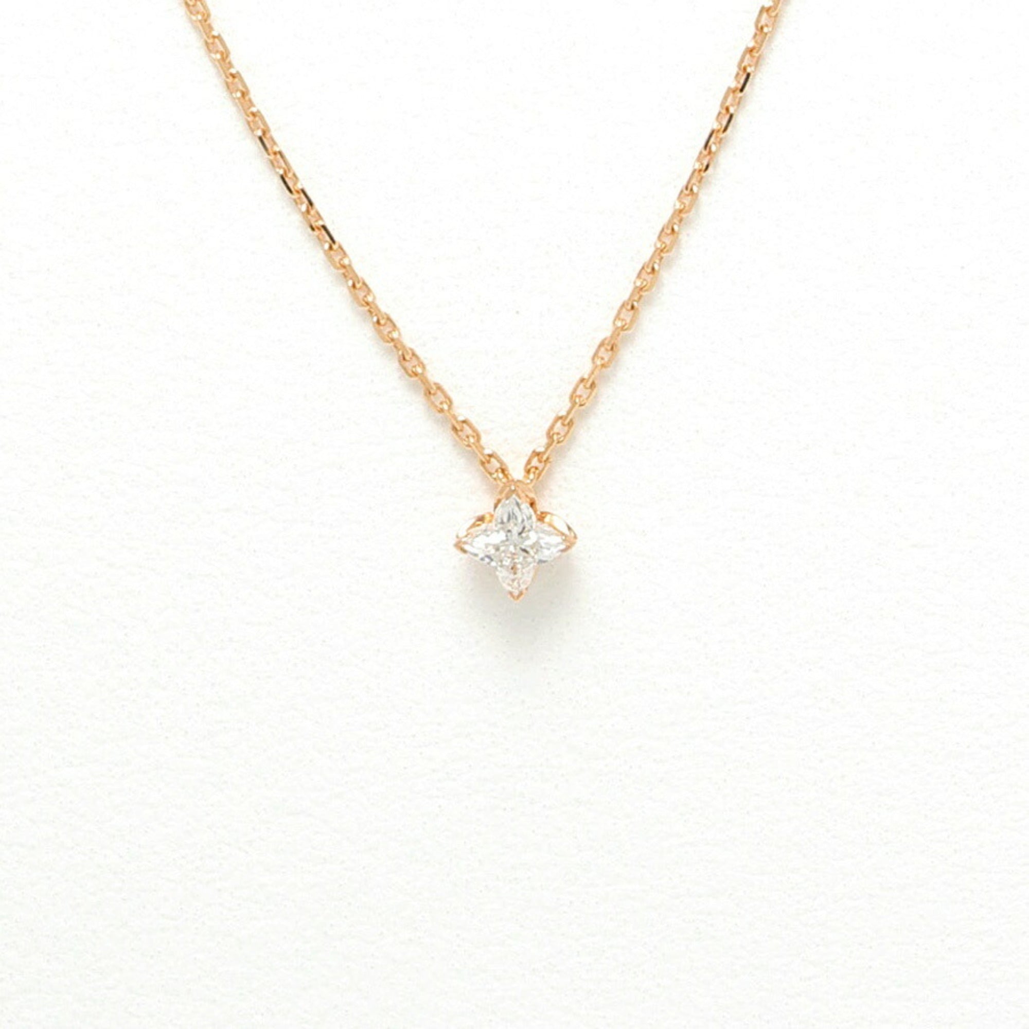 Louis Vuitton LV Diamond Star Pendant Necklace Q03842, 18K Pink Gold, Diamond, 42.5 cm — Like New