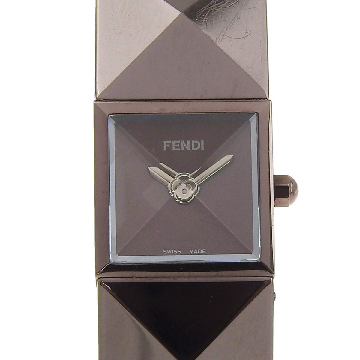 Fendi Pyramid Watch 4260L Stainless Steel Quartz Analog Brown Dial Women's — Very Good