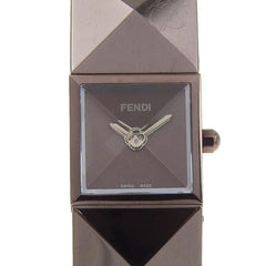 Fendi Pyramid Watch 4260L Stainless Steel Quartz Analog Brown Dial Women's — Very Good