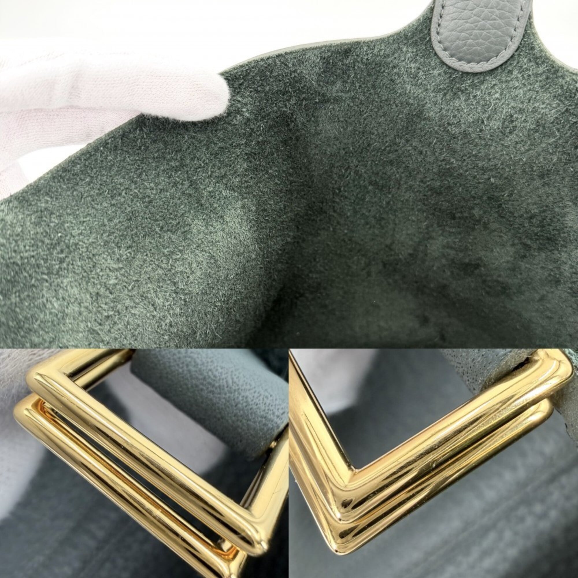 Hermes Picotin Lock MM handbag for women, dark green, HERMES K stamp, Taurillon Clemence leather, Vert Mangrove, gold hardware, 2025 model — Like New