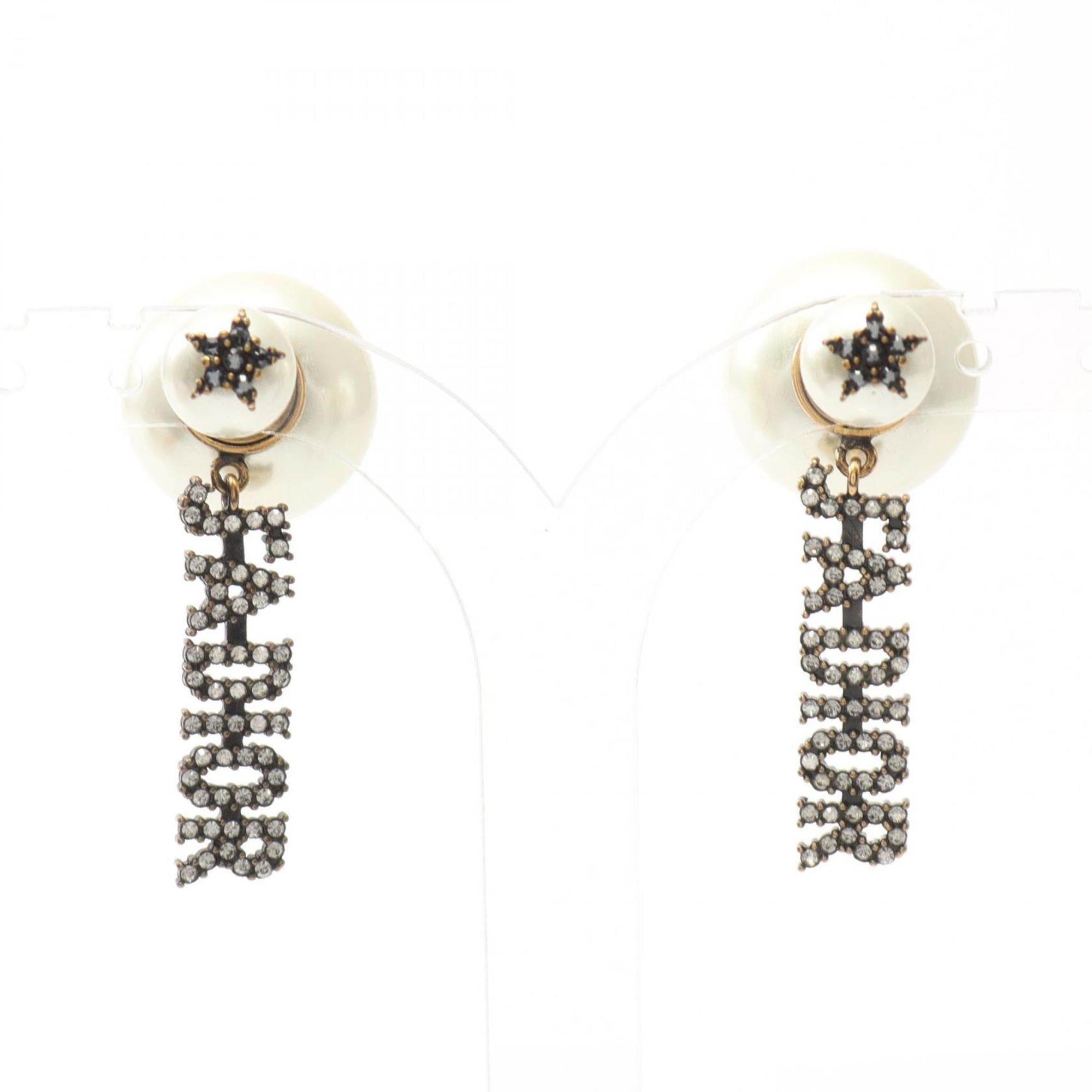 Christian Dior Dior J'ADIOR earrings, gold-plated, with faux pearls and rhinestones, available in gold, white, clear.
