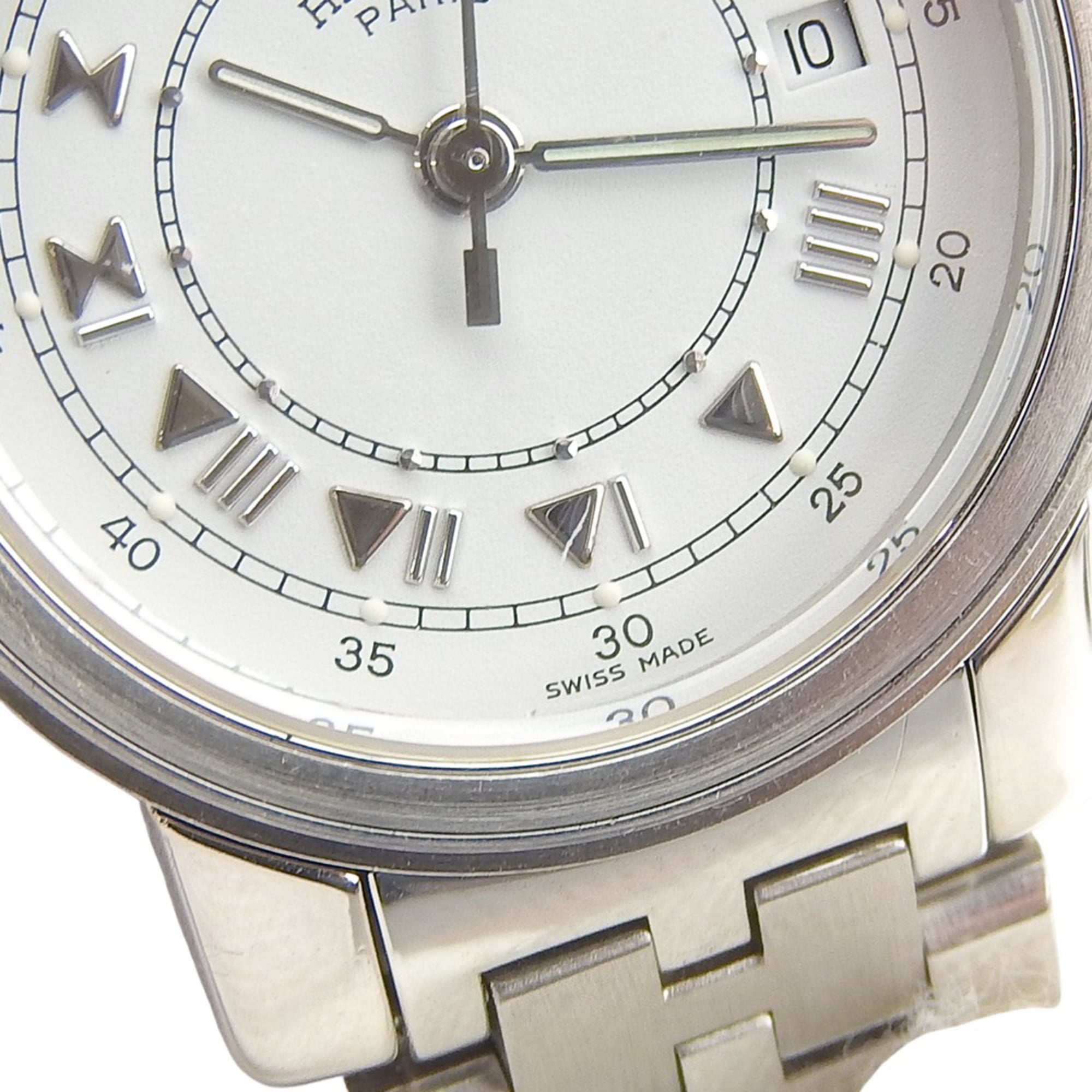 Hermès Carrick Women's Stainless Steel Quartz Watch with Analog Display and White Dial — Good