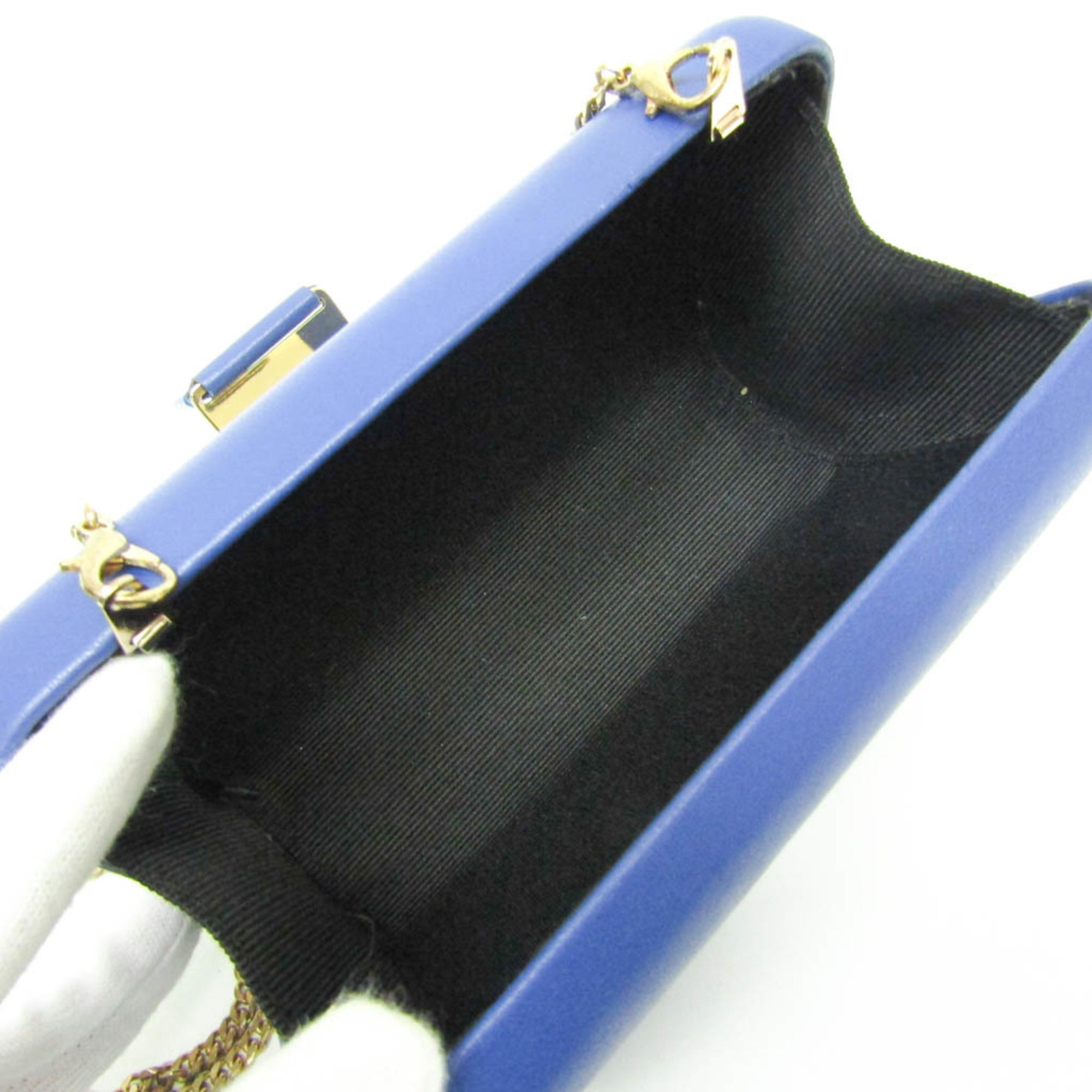 Furla Women's Leather Clutch Bag,Shoulder Bag Royal Blue