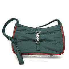 Saint Laurent YSL Le Cin Cassette Shoulder Bag Eco Nylon Khaki Green/Red 733294 — Like New