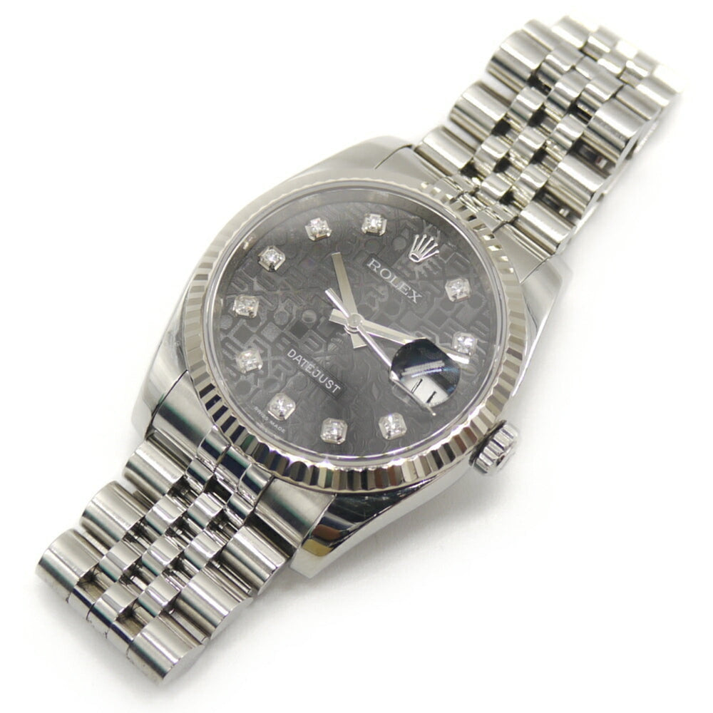 ROLEX Rolex Datejust 10P Diamond 116234G SS/WG Automatic Jubilee Bracelet Computer Dial — Good