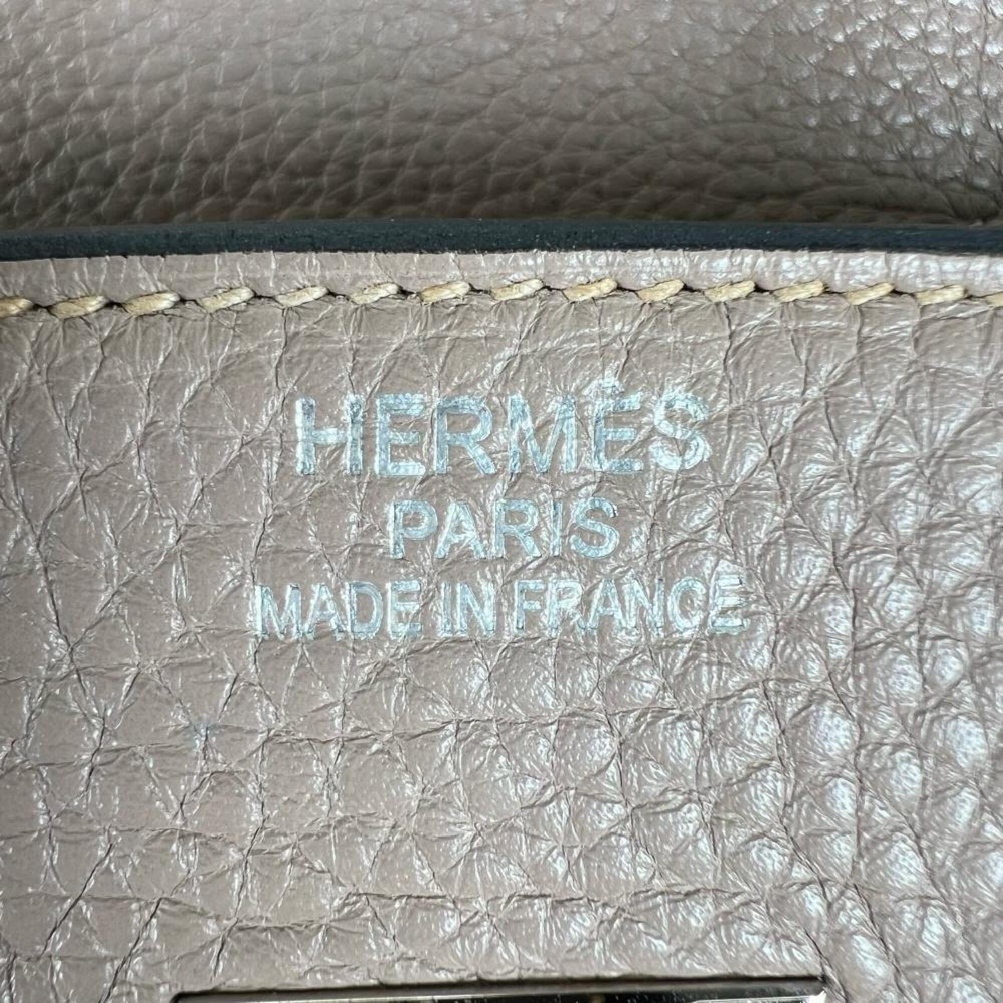 Hermes Birkin 35 handbag for women, with shield hardware, HERMES □P stamp, Taurillon leather, beige, 2012 model — Like New