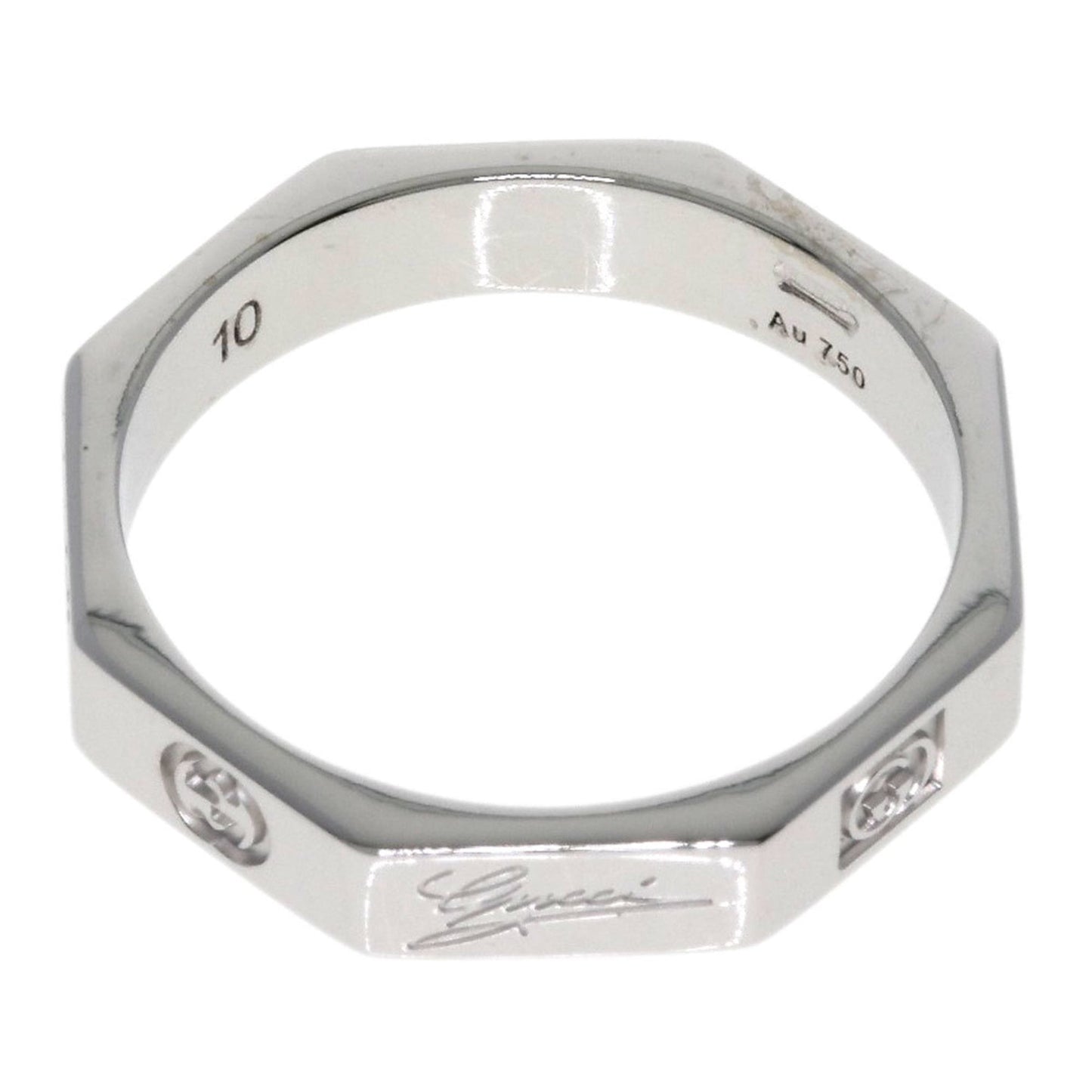 Gucci Octagonal #10 Ring in 18K White Gold for Women