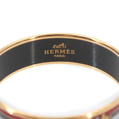 Hermes MM Email Bangle Bracelet, Red Multicolor Gold — Like New