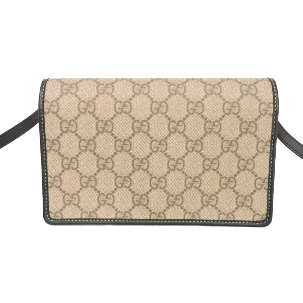 Gucci GUCCI Shoulder Bag GG Emblem Super Calf Black Web 2WAY Supreme Beige 820688 FAD6L 9741 Men's Women's — Like New