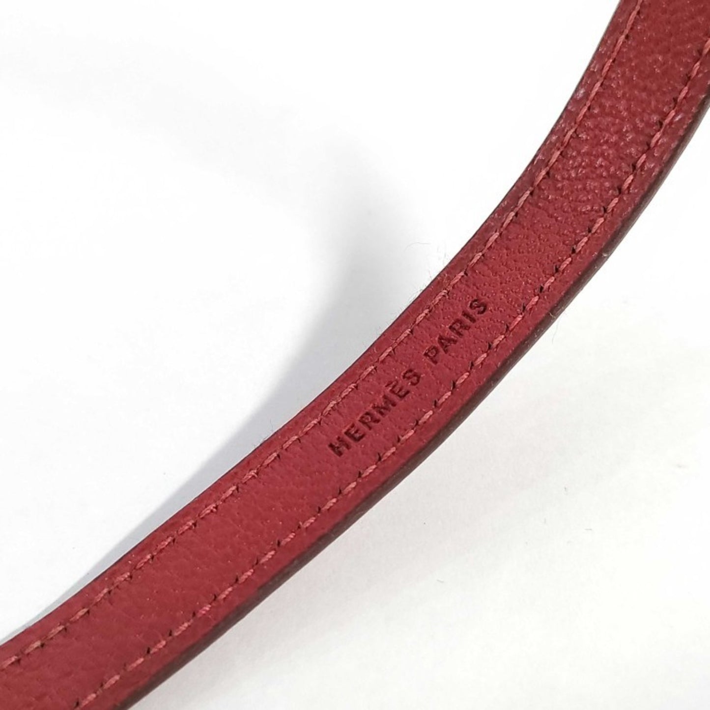 HERMES Serie Looping Bracelet in Red and Black Leather for Women