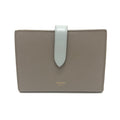 CELINE 10B643BRU Two-Tone Medium Strap Wallet, Compact Bi-fold Leather, Women's, Gray