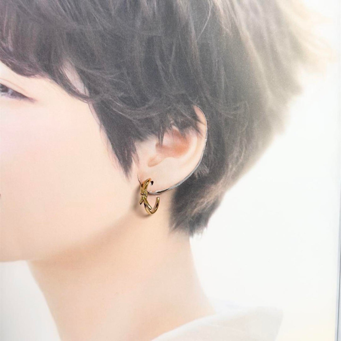 Salvatore Ferragamo Ferragamo Women's Slim Knot Hoop Earrings Ribbon