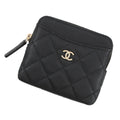 Chanel Coin Case Matelasse Coco Mark Caviar Leather AP2061 CHANEL Wallet Purse Black