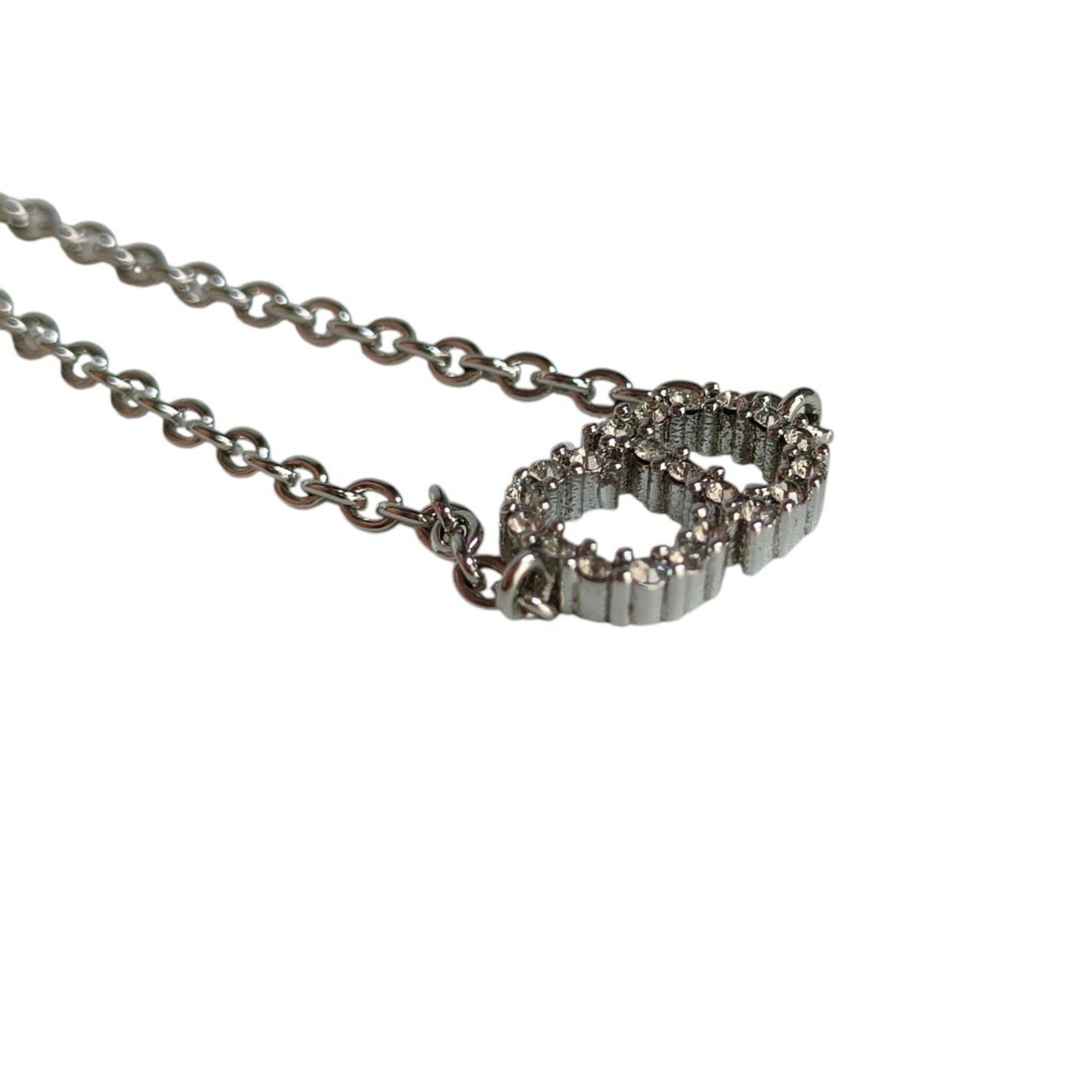 Christian Dior Clair D Lune Rhinestone Chain Bracelet in Silver Metal, Women's, Luxs, Pre-owned Brands — Like New