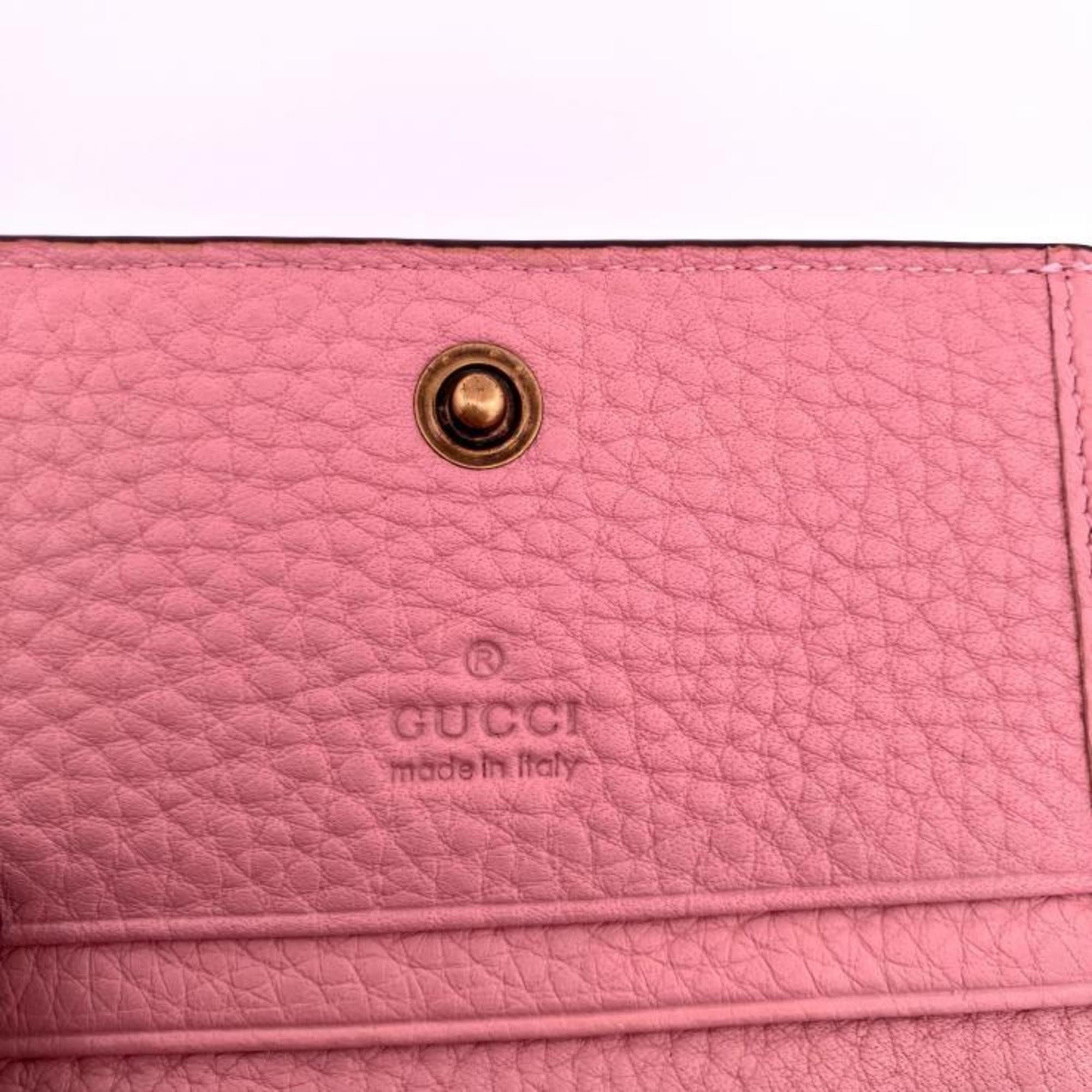 Gucci Animalier Bee 468015 Blind for Love Bi-fold Wallet, Pink