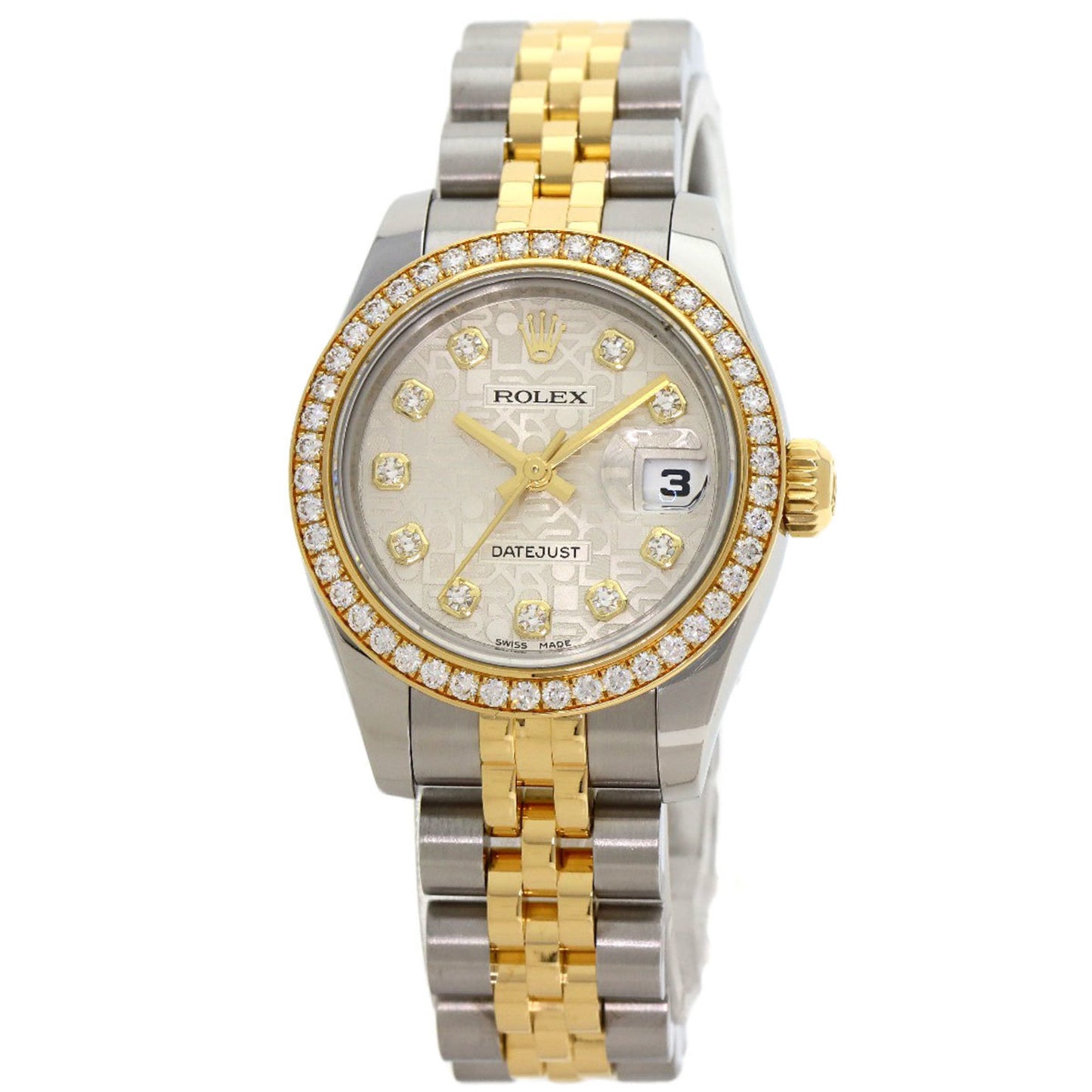Rolex 179383G Datejust Bezel with 10 Diamonds, Stainless Steel/SSx18KYG/Diamond Women's Watch