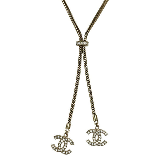 CHANEL Chanel Necklace Choker B24K Coco Mark Rhinestone Women's