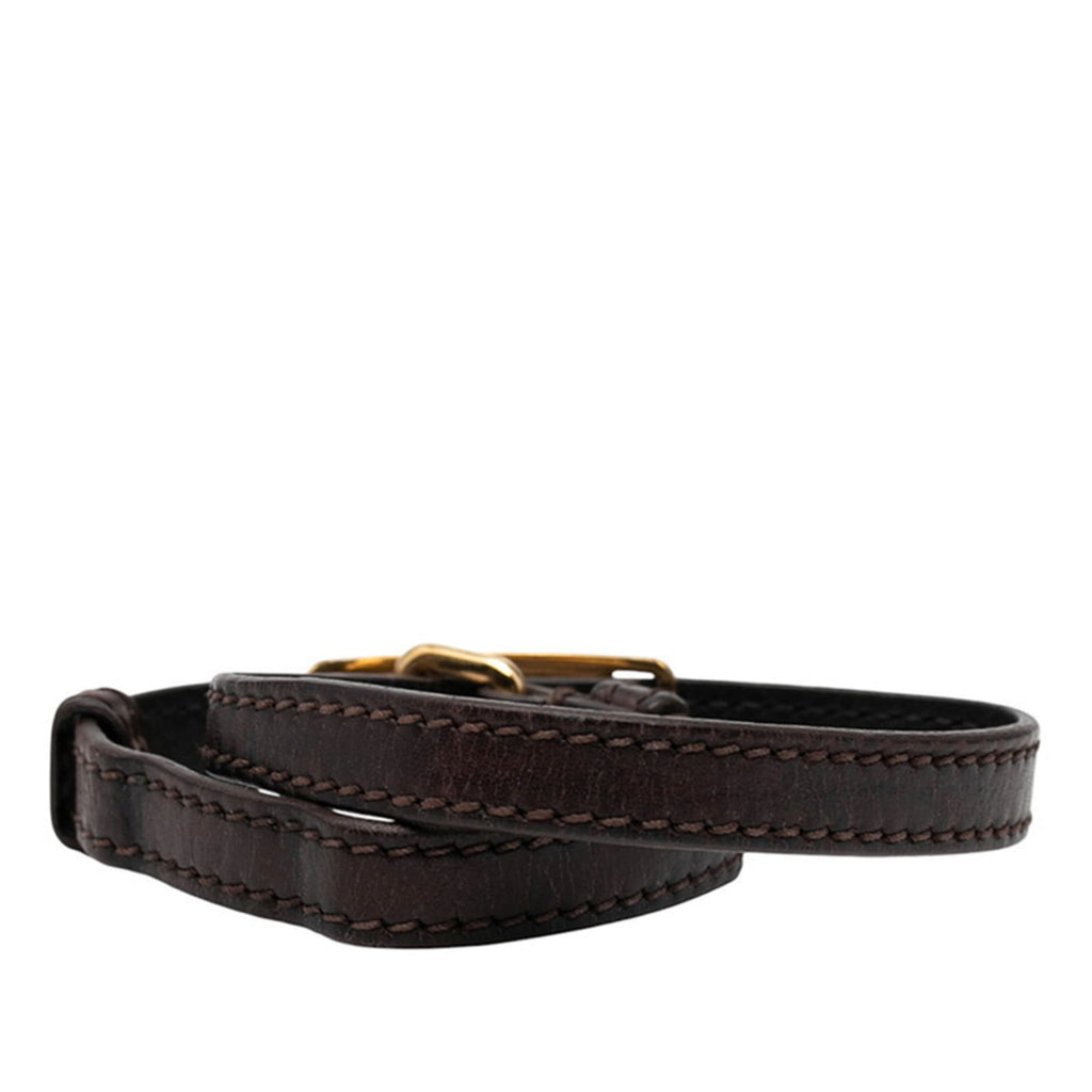 Louis Vuitton Sign It Bracelet, 2-Row Brown Leather, Women's