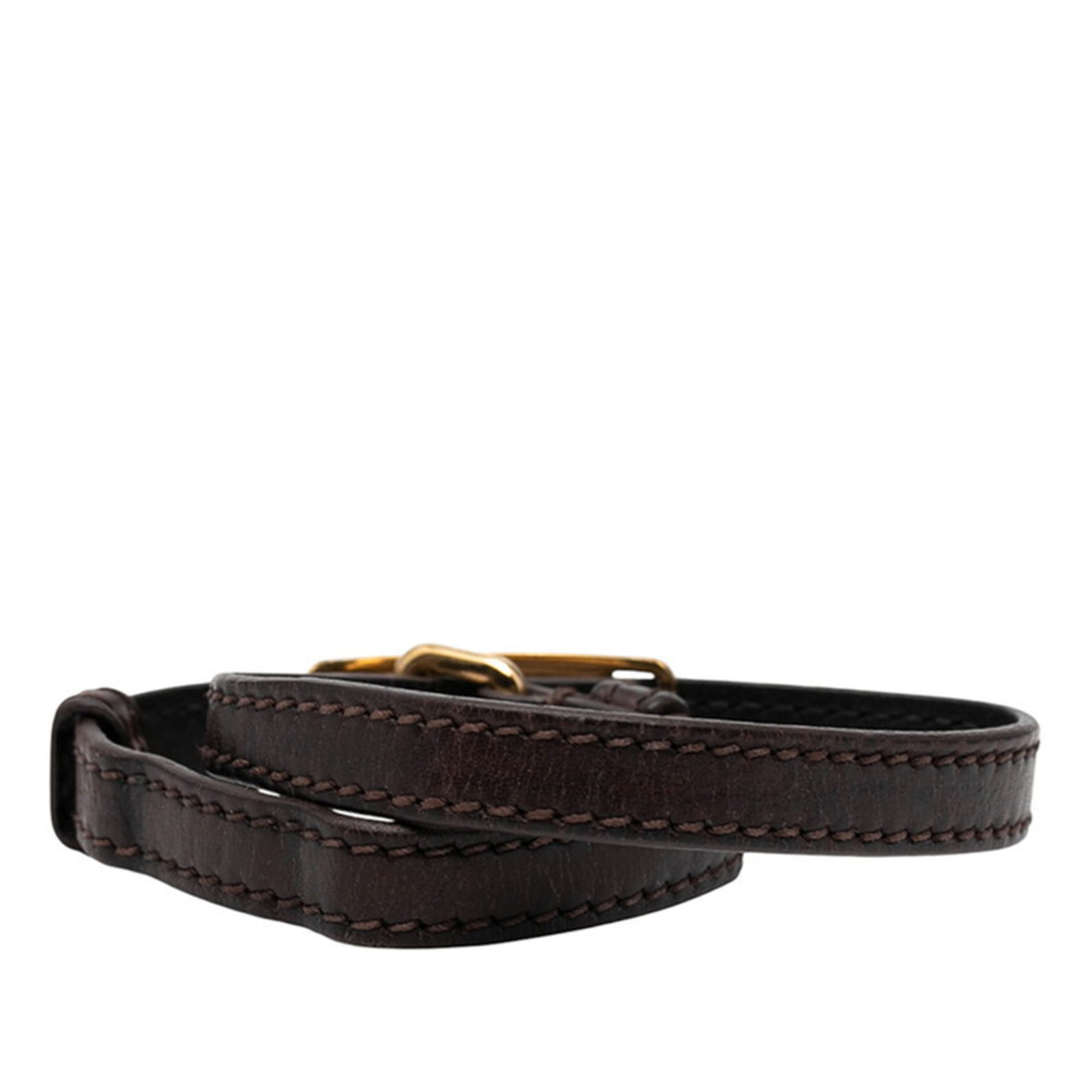 Louis Vuitton Sign It Bracelet, 2-Row Brown Leather, Women's