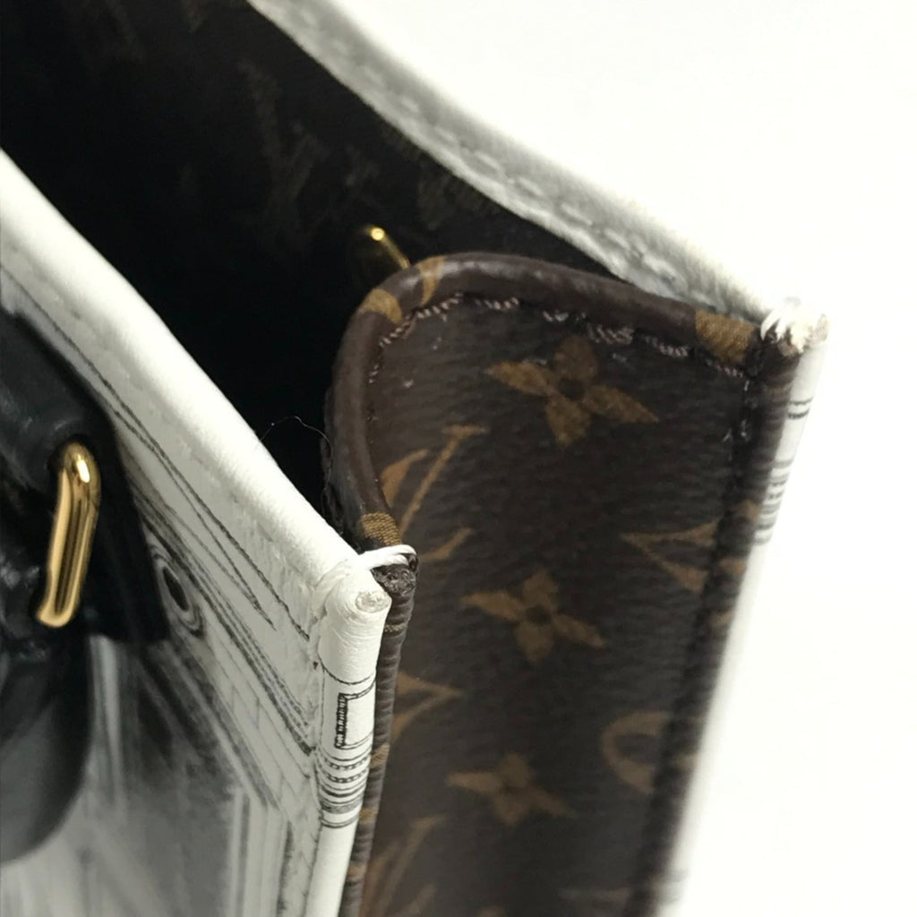 LOUIS VUITTON M80991 Fornasetti Collaboration Petite Sac Plat Bag, Crossbody Handbag, Pochette, 2-Way Shoulder Leather, Women's, White