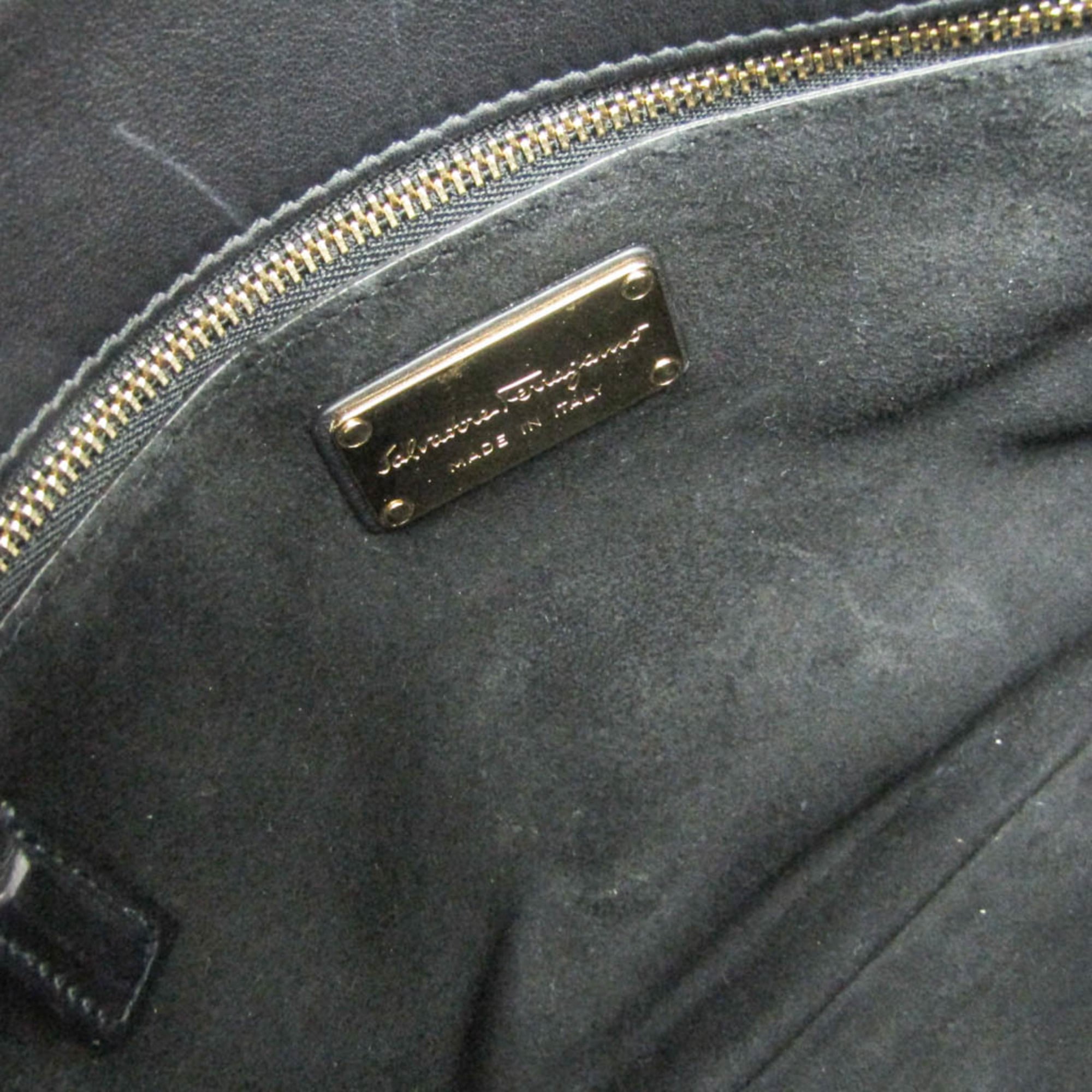 Salvatore Ferragamo GF-21 G840 Women's Leather Handbag,Shoulder Bag Dark Navy — Like New