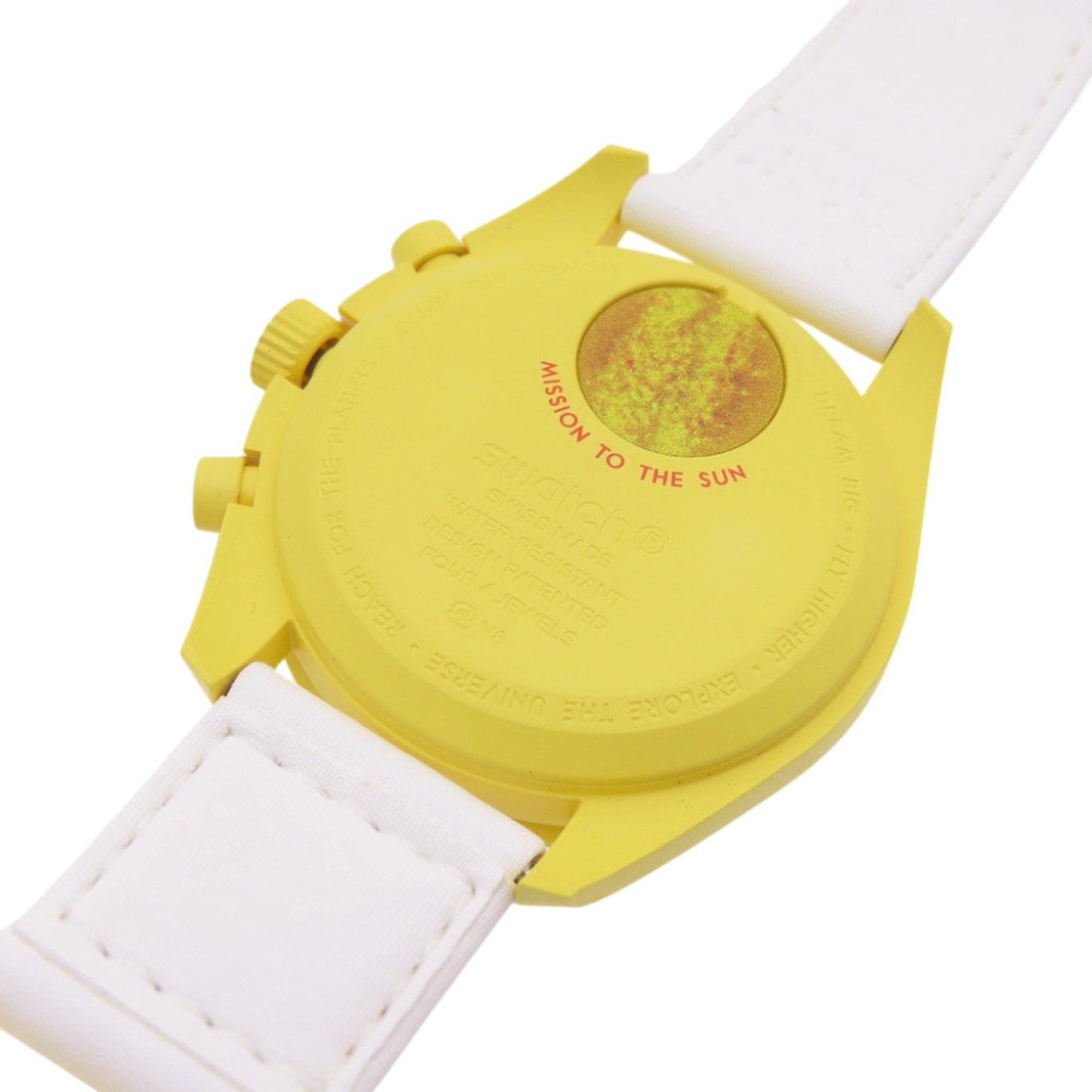 Like new Omega x Swatch Mission to the Sun Speedmaster SO33J100 Quartz Watch with Nylon and Bio-Ceramic Finish, Yellow, 0030OMEGA S033J100, Men's — Like New