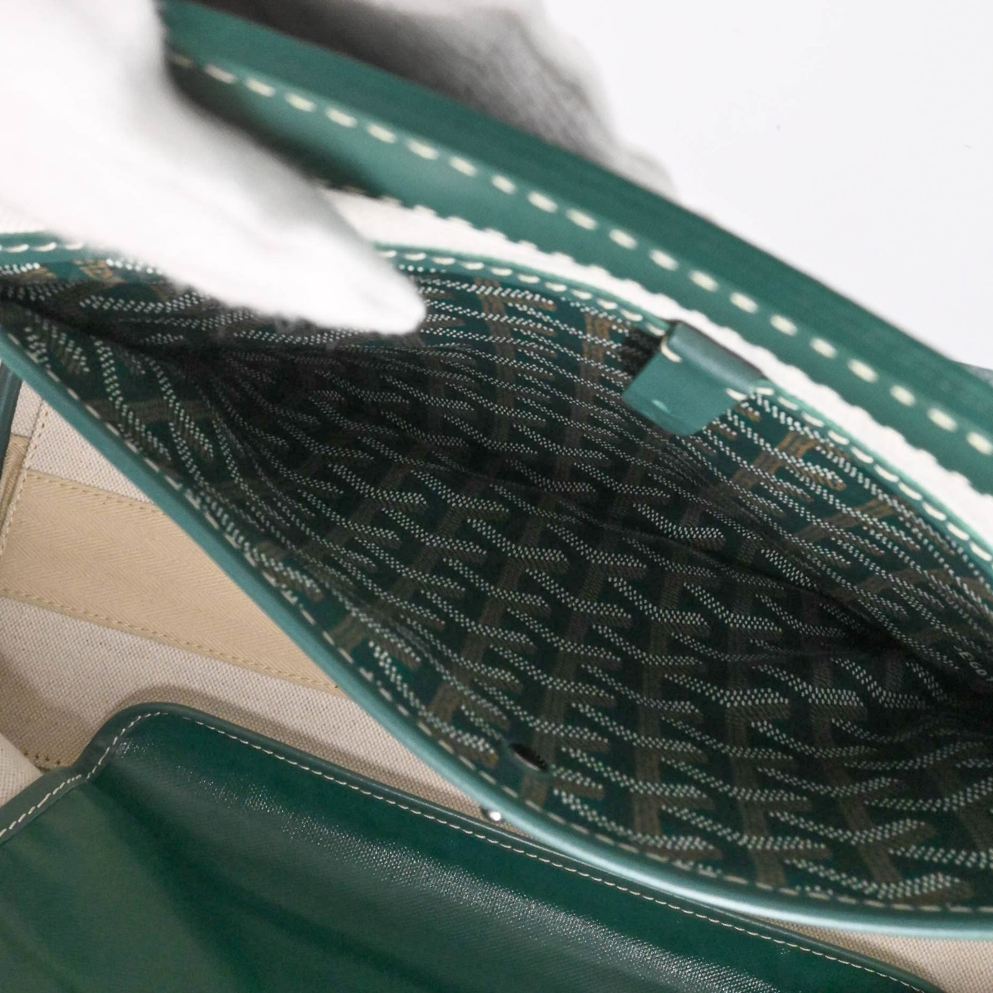 GOYARD Belle Chasse Beyod PM Tote Bag for Men and Women, Green Coated Canvas Leather