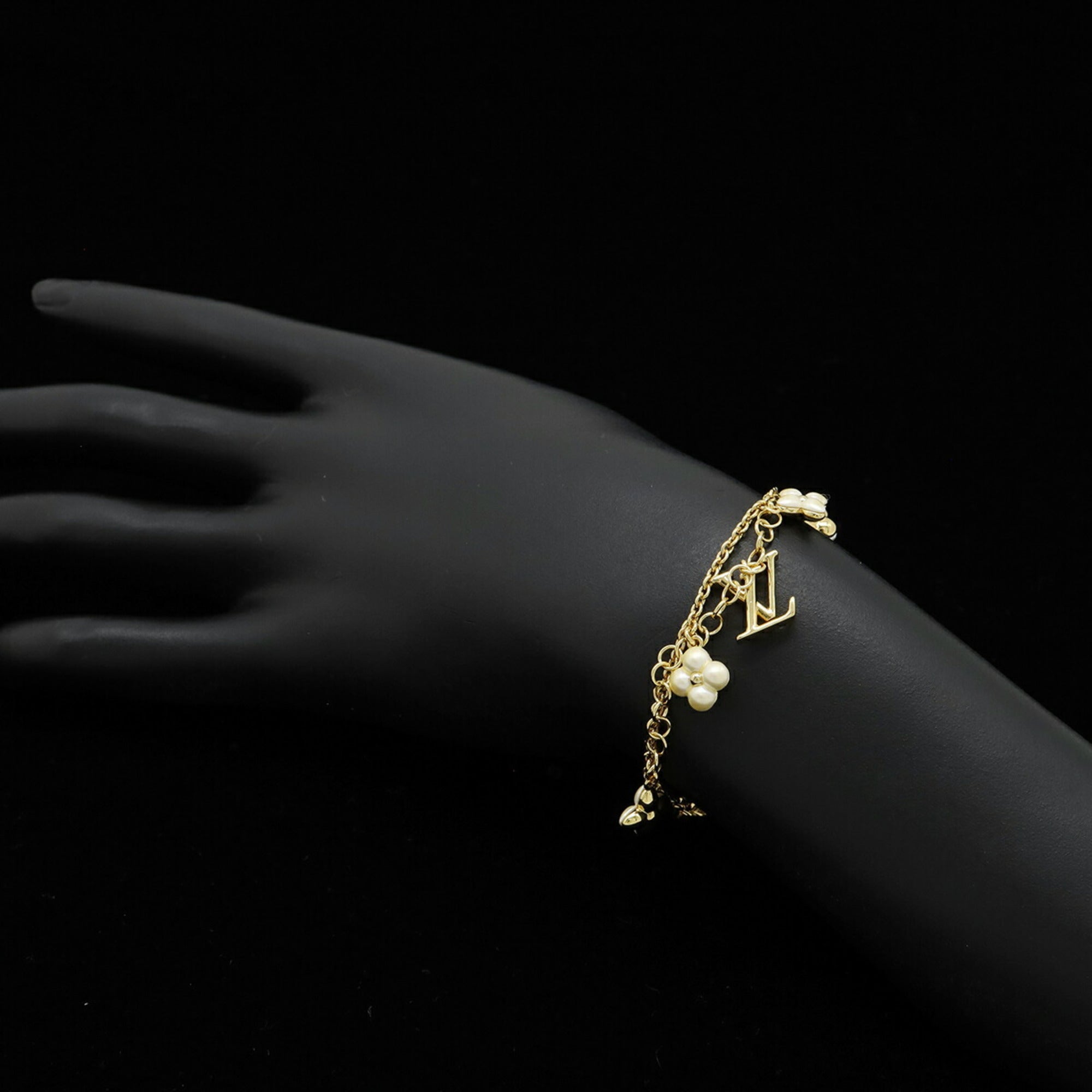 LOUIS VUITTON Louis Vuitton Bracelet LV Floragram Monogram Flower GP Gold M0940A — Like New
