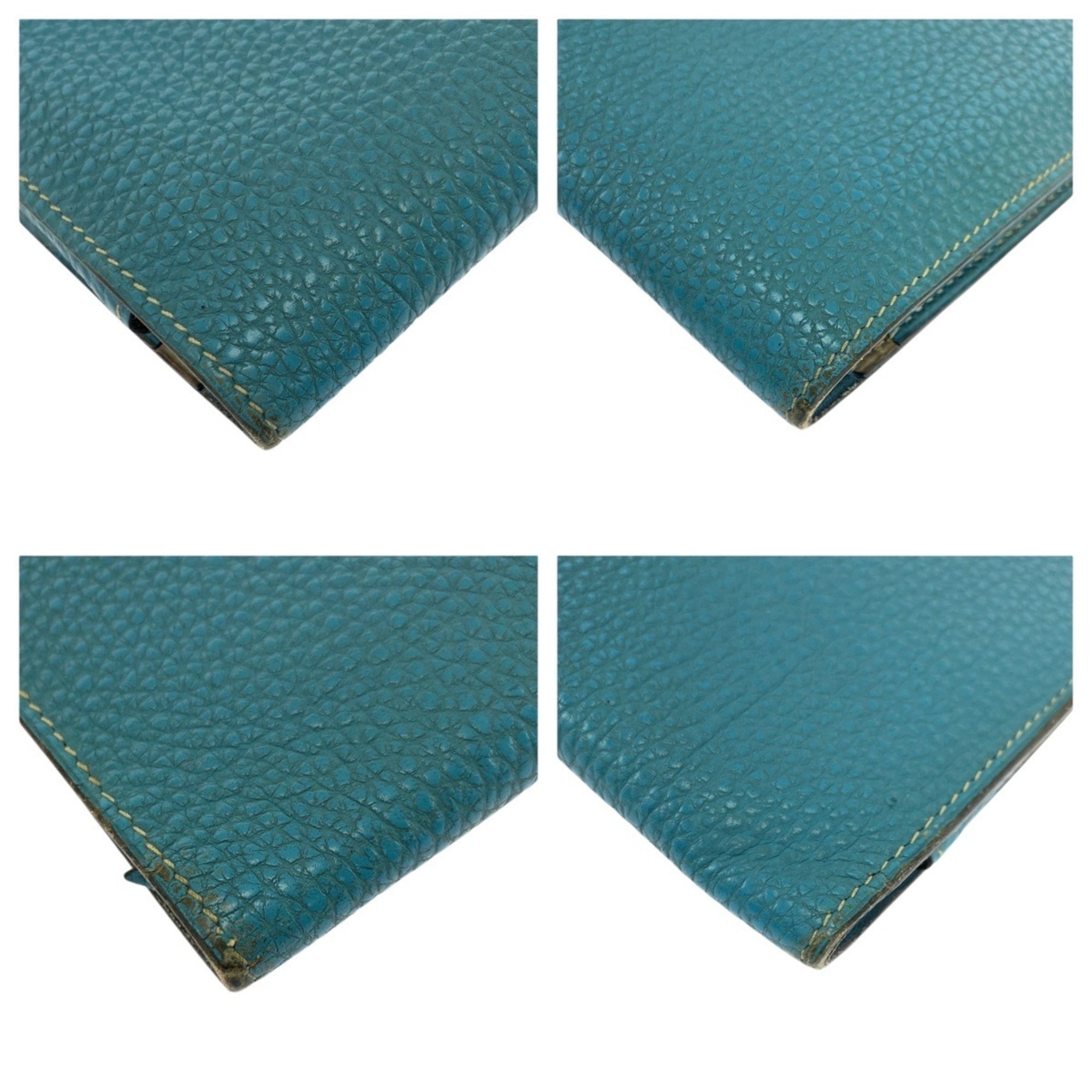 HERMES Dogon GM Blue Jean Togo Long Wallet in with Silver Hardware, □L Stamp, Women's