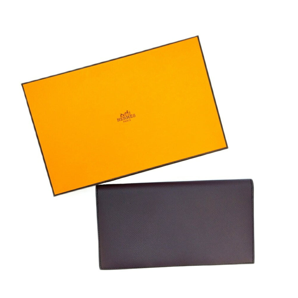 Hermes Hermès MC2 Fleming Wallet, Epsom Leather, D Stamp, Purple, Men's