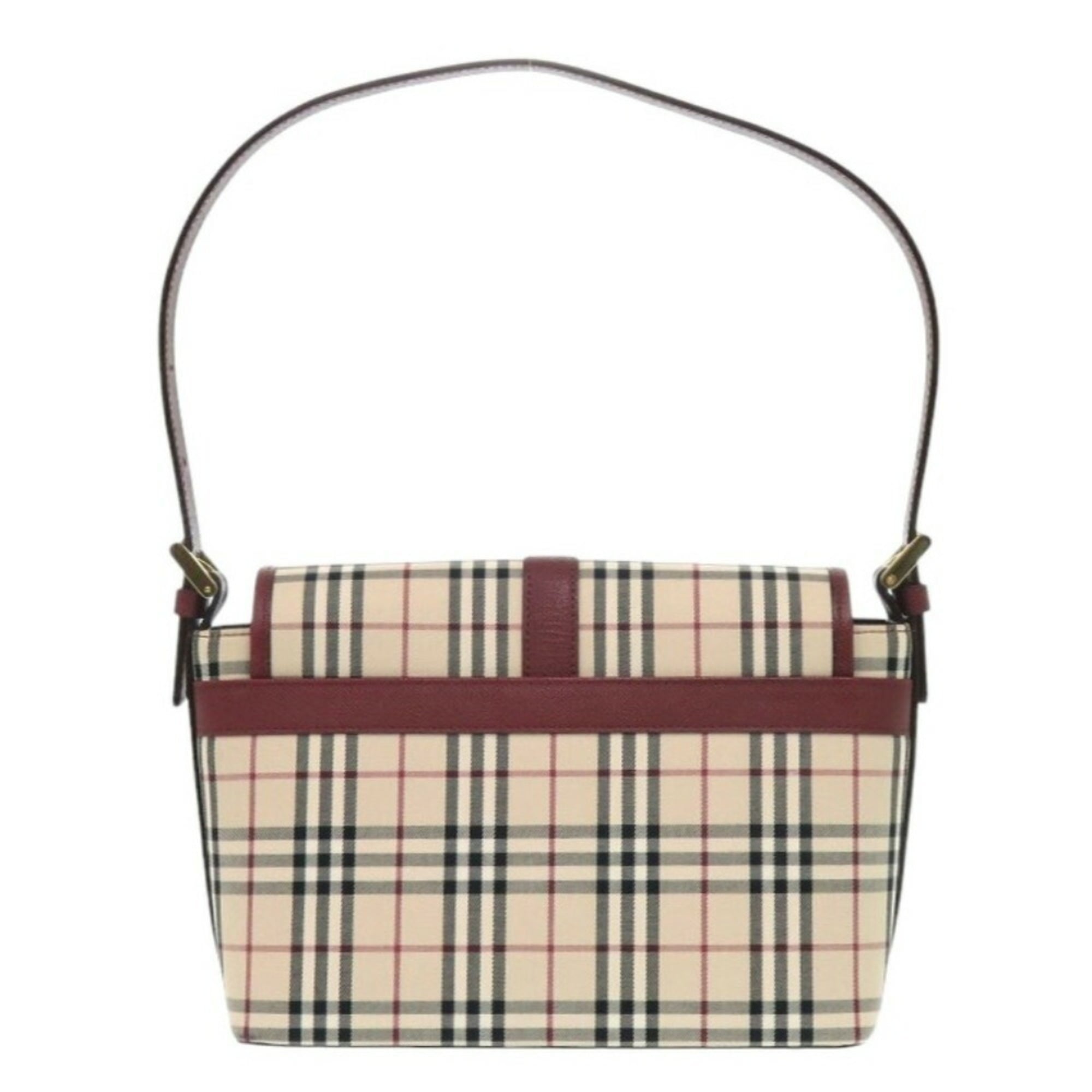 Burberry Nova Check Bag Canvas/Leather Beige Handbag 0406BURBERRY — Like New