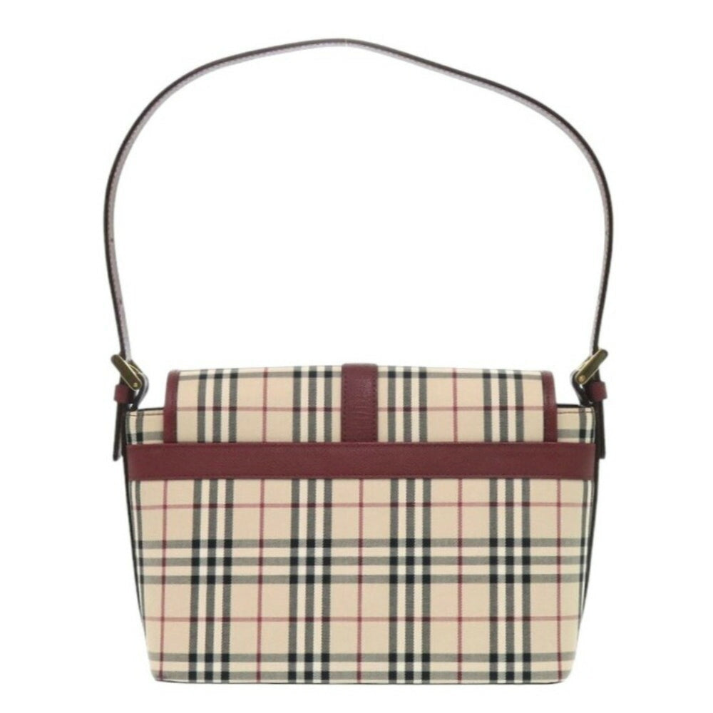 Burberry Nova Check Bag Canvas/Leather Beige Handbag 0406BURBERRY — Like New